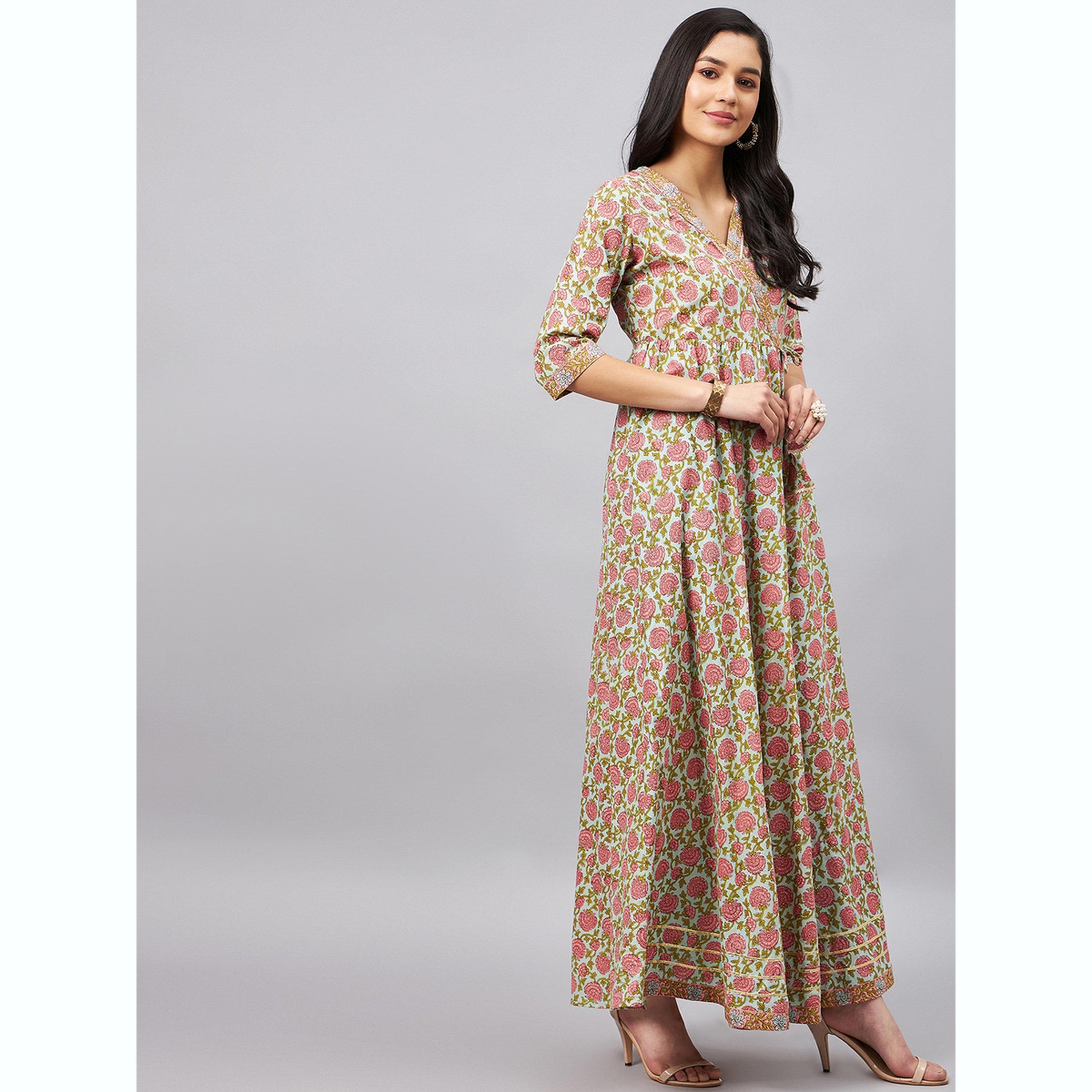 فستان ميدي بطبعة زهور-women-clothing-dresses-image-4