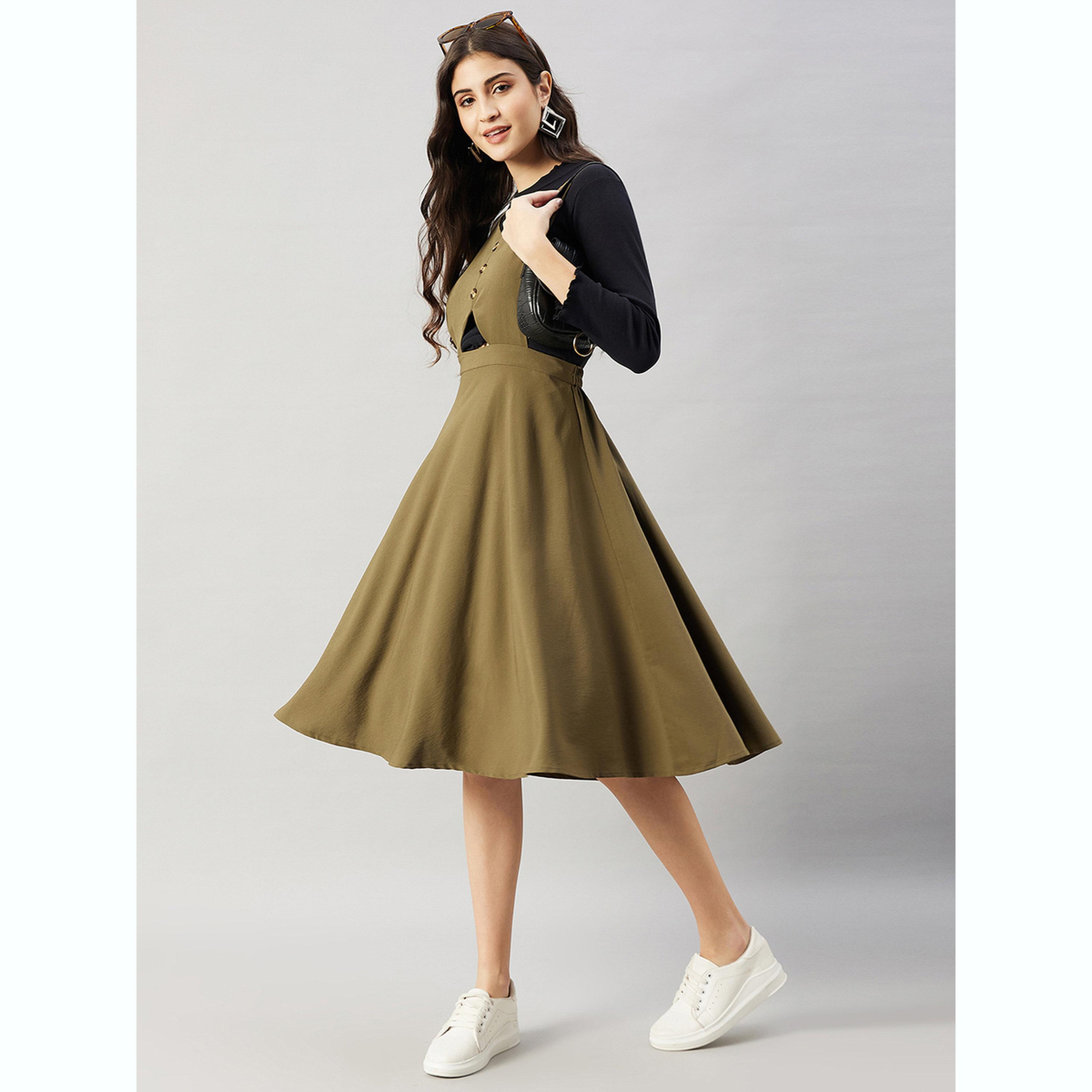 فستان بطول الركبة واسع بقصة مريول-women-clothing-dresses-image-2