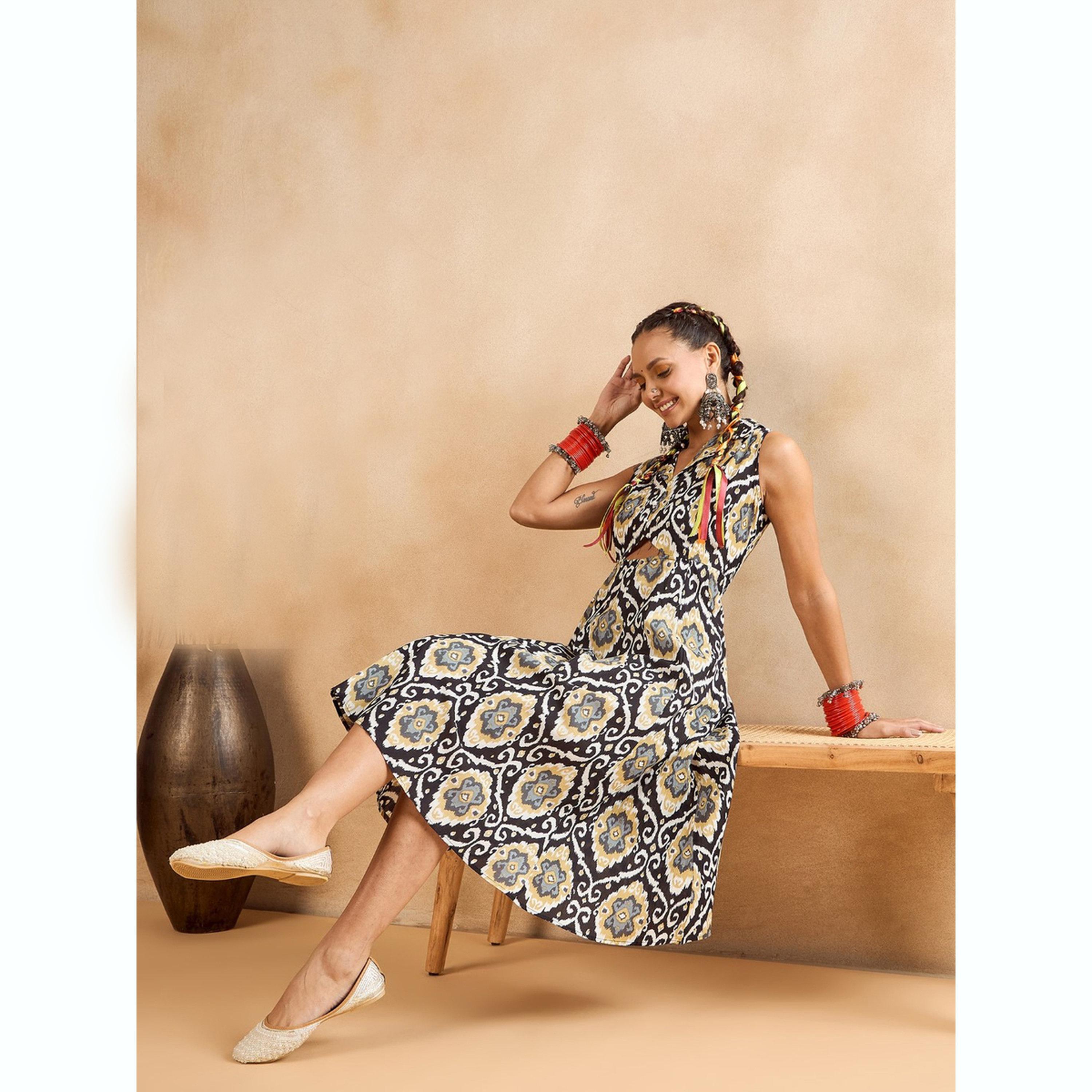 فستان بطول الركبة بلا أكمام مطبوع-women-clothing-dresses-image-3
