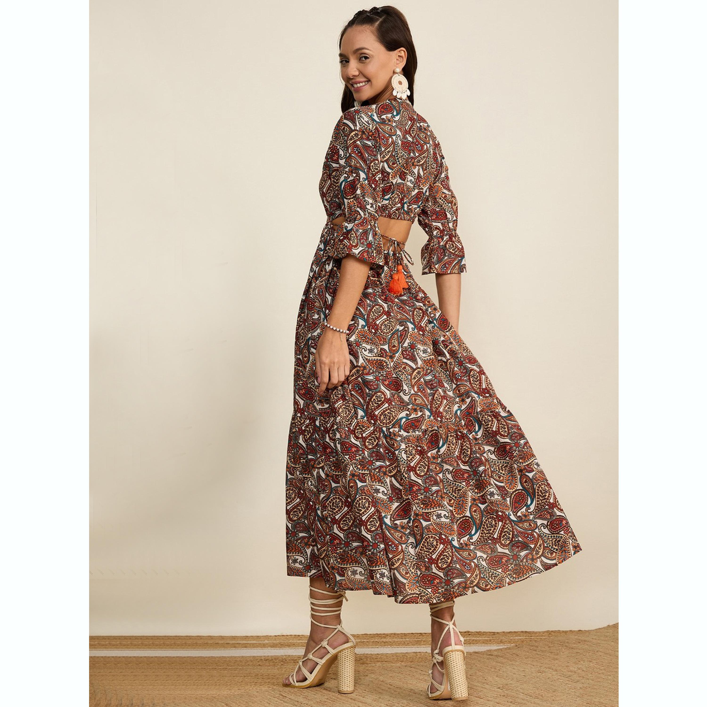 فستان ميدي مطبوع بنقشة بيزلي-women-clothing-dresses-image-4