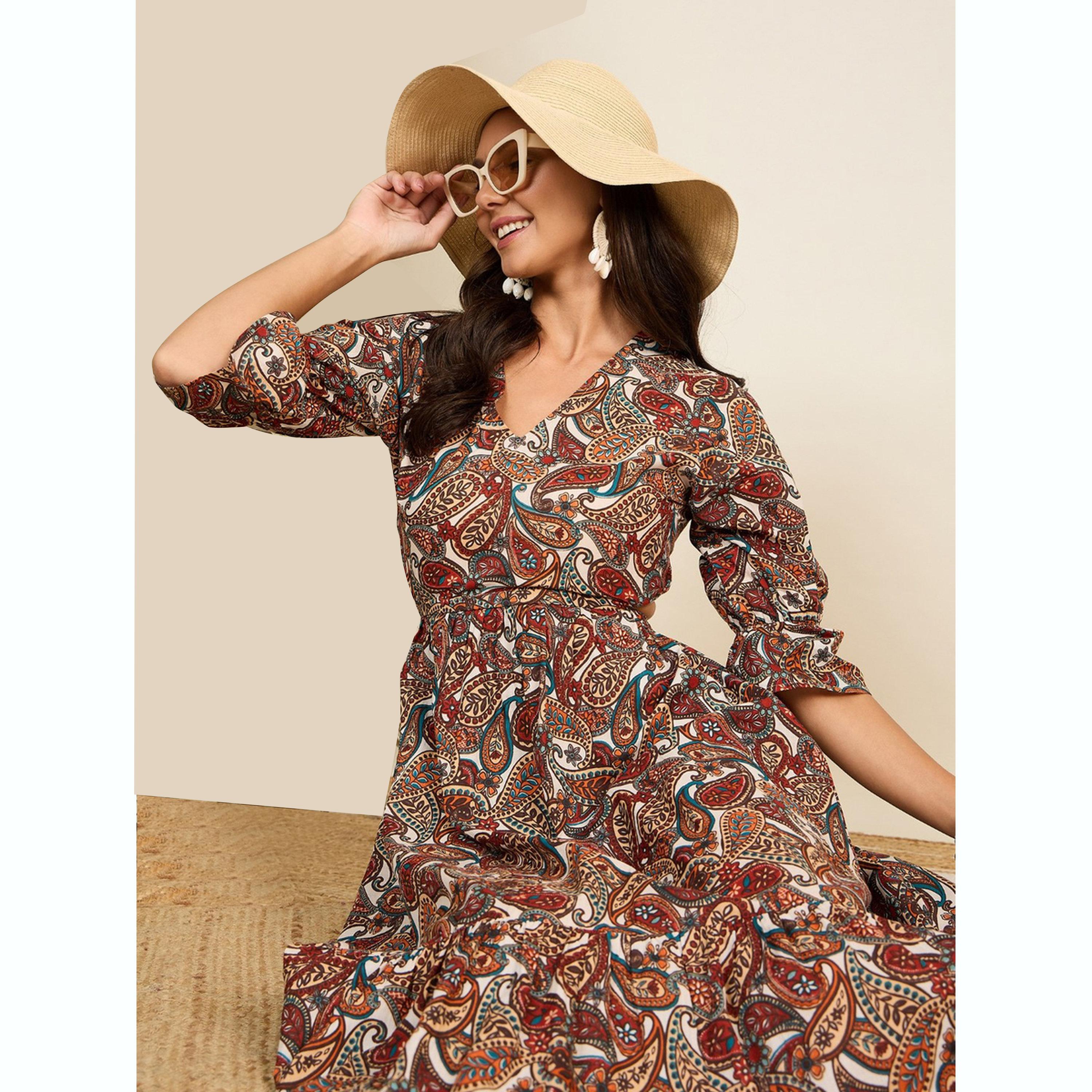 فستان ميدي مطبوع بنقشة بيزلي-women-clothing-dresses-image-5