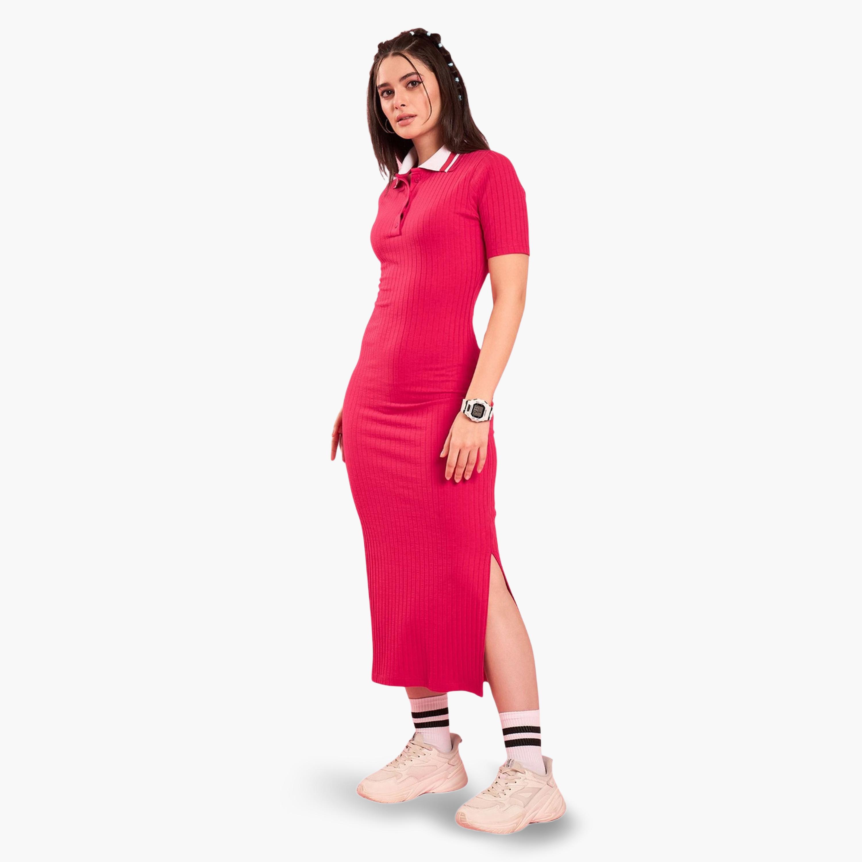 فستان ميدي ضيق بياقة-women-clothing-dresses-image-2
