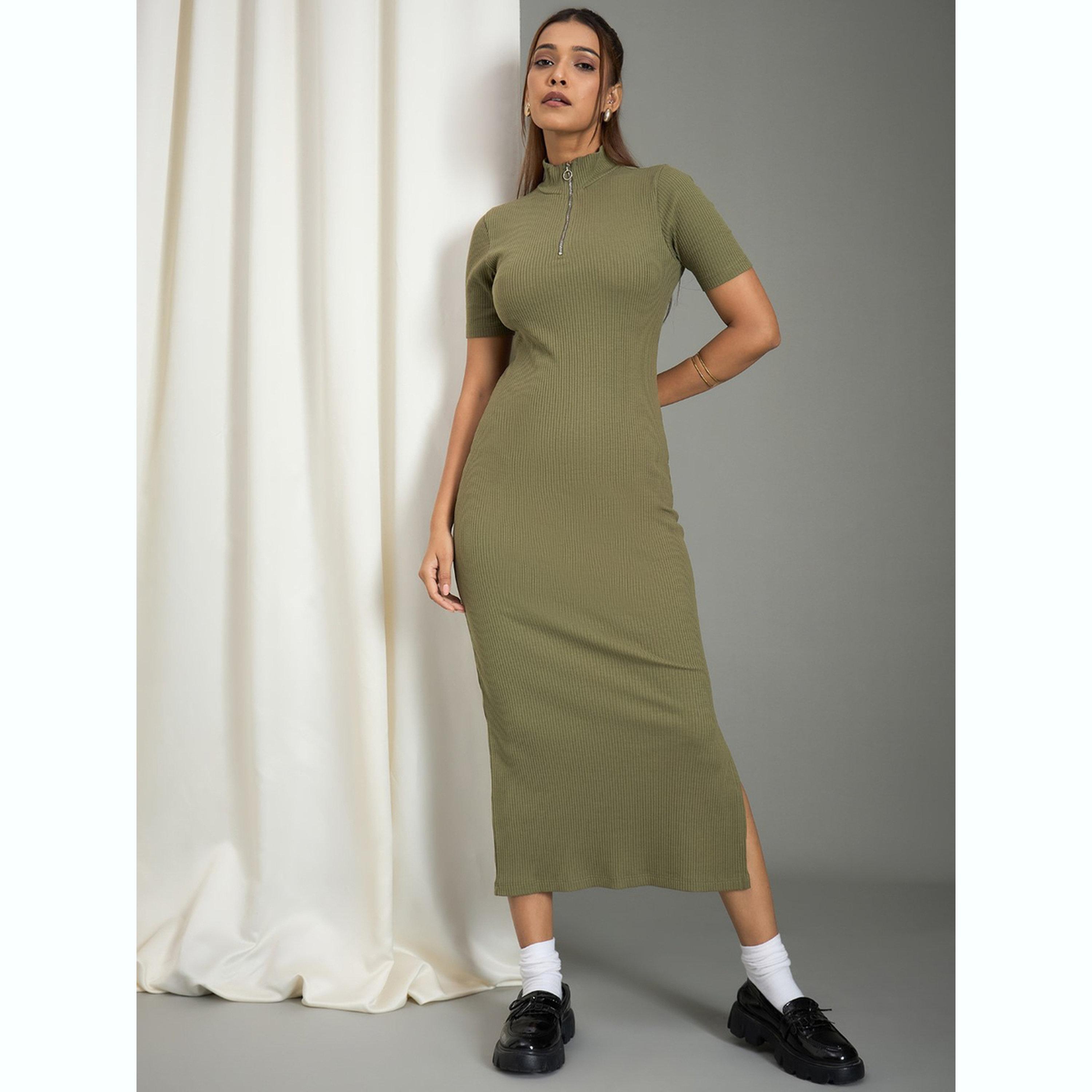 فستان ميدي ضيق مضلع-women-clothing-dresses-image-1
