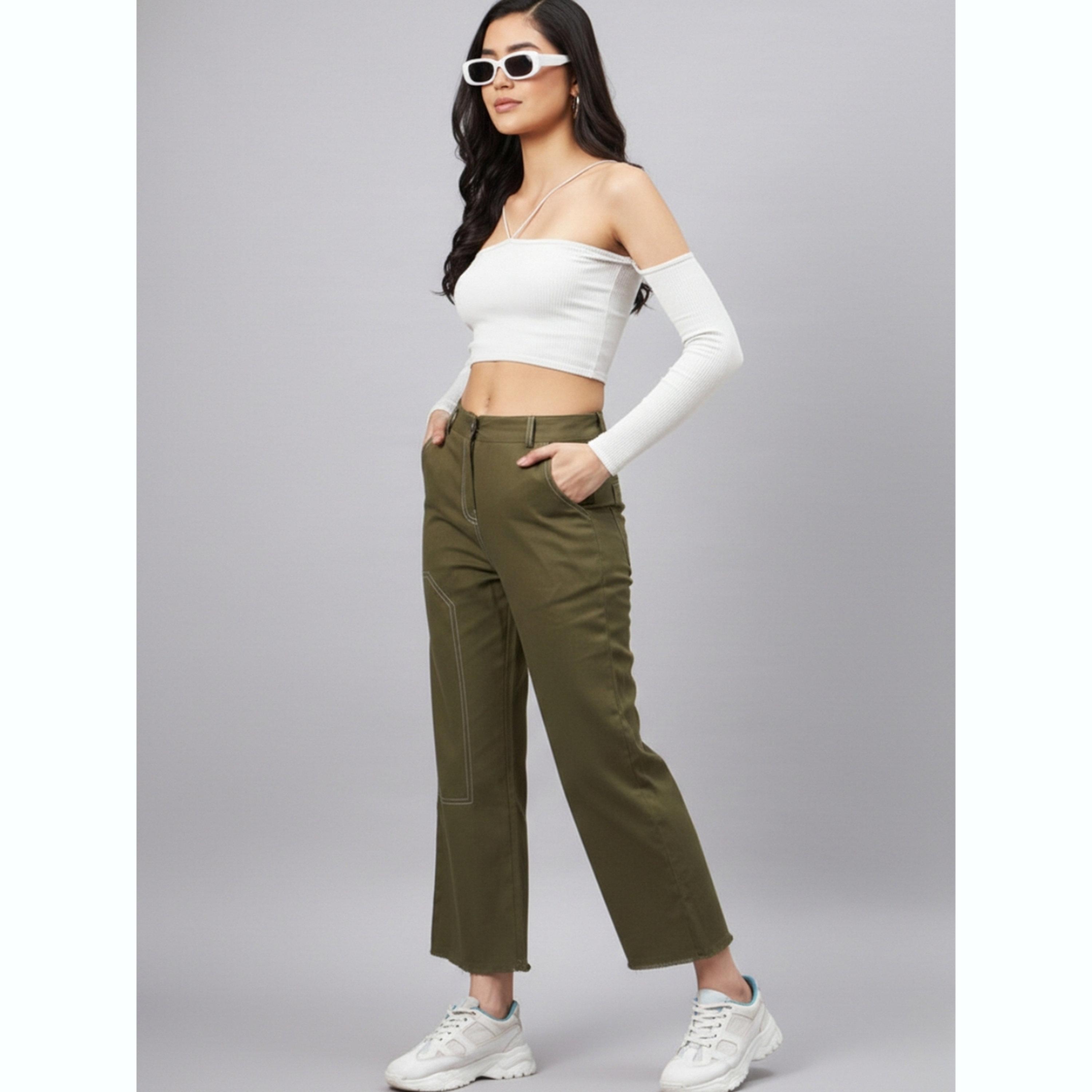 بنطال مستقيم بخصر مرتفع-women-clothing-bottoms-trousers-image-4