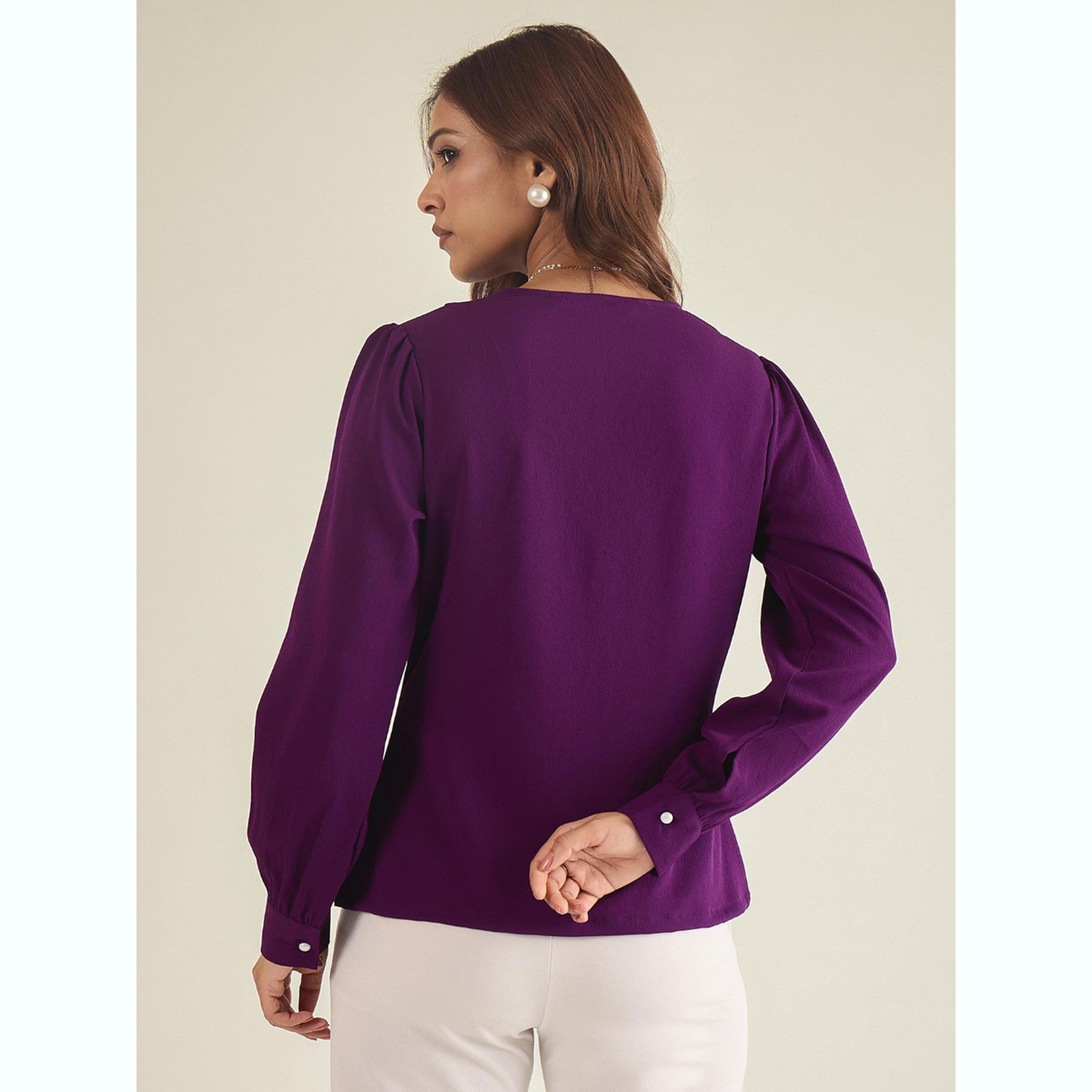واين ريد × ستايلي - قميص مطرز باللون الأرجواني بياقة للنساء-women-clothing-shirtsandblouses-shirts-image-4