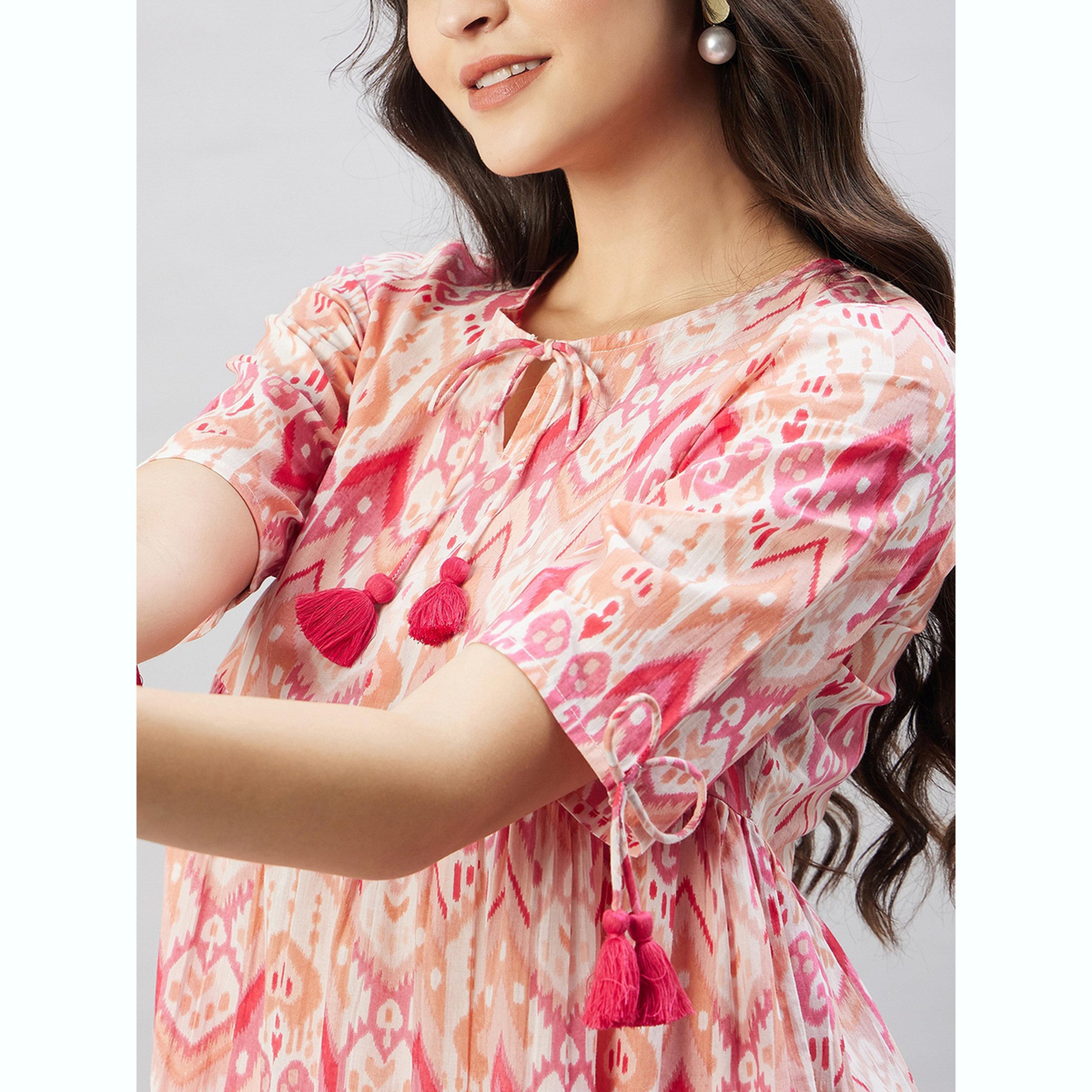 واين ريد × ستايلي - بلوزة وردية اللون مزينة بشرابات مطبوعة للنساء-women-clothing-shirtsandblouses-blouses-image-6