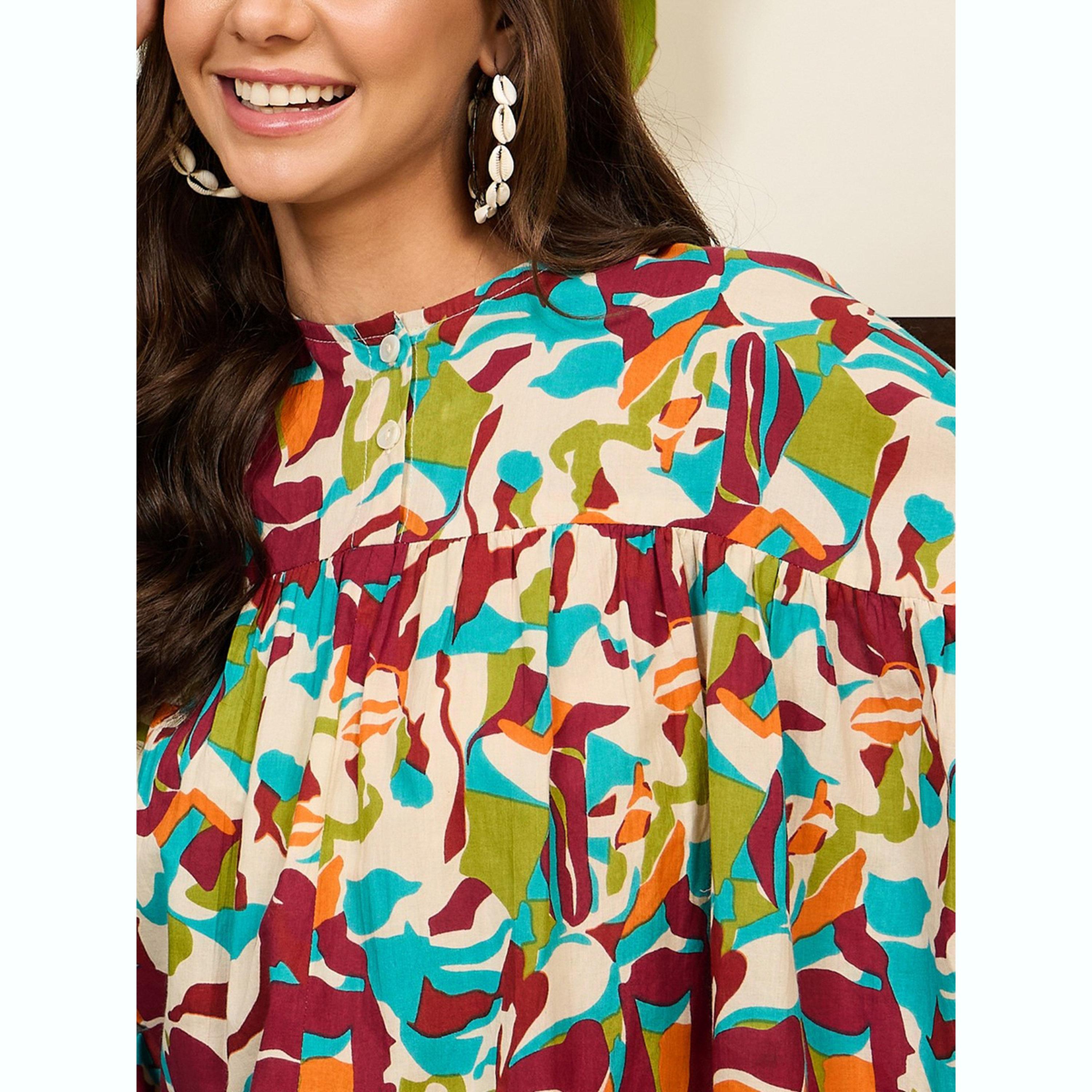 واين ريد × ستايلي - بلوزة مطبوعة بأكمام واسعة للنساء-women-clothing-shirtsandblouses-blouses-image-6