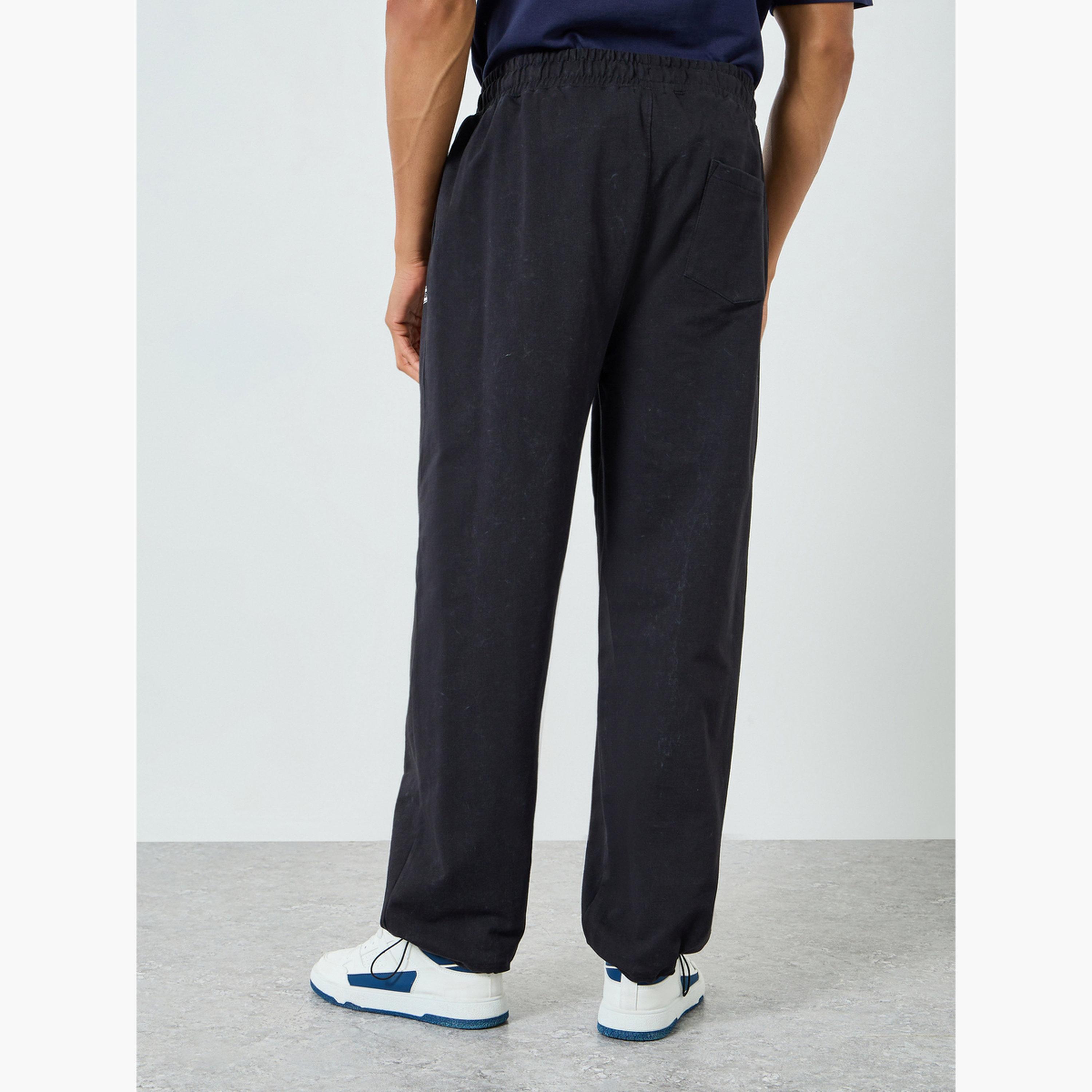 جوغر رجالي أسود مريح برباط خصر-men-clothing-bottoms-joggers-image-3