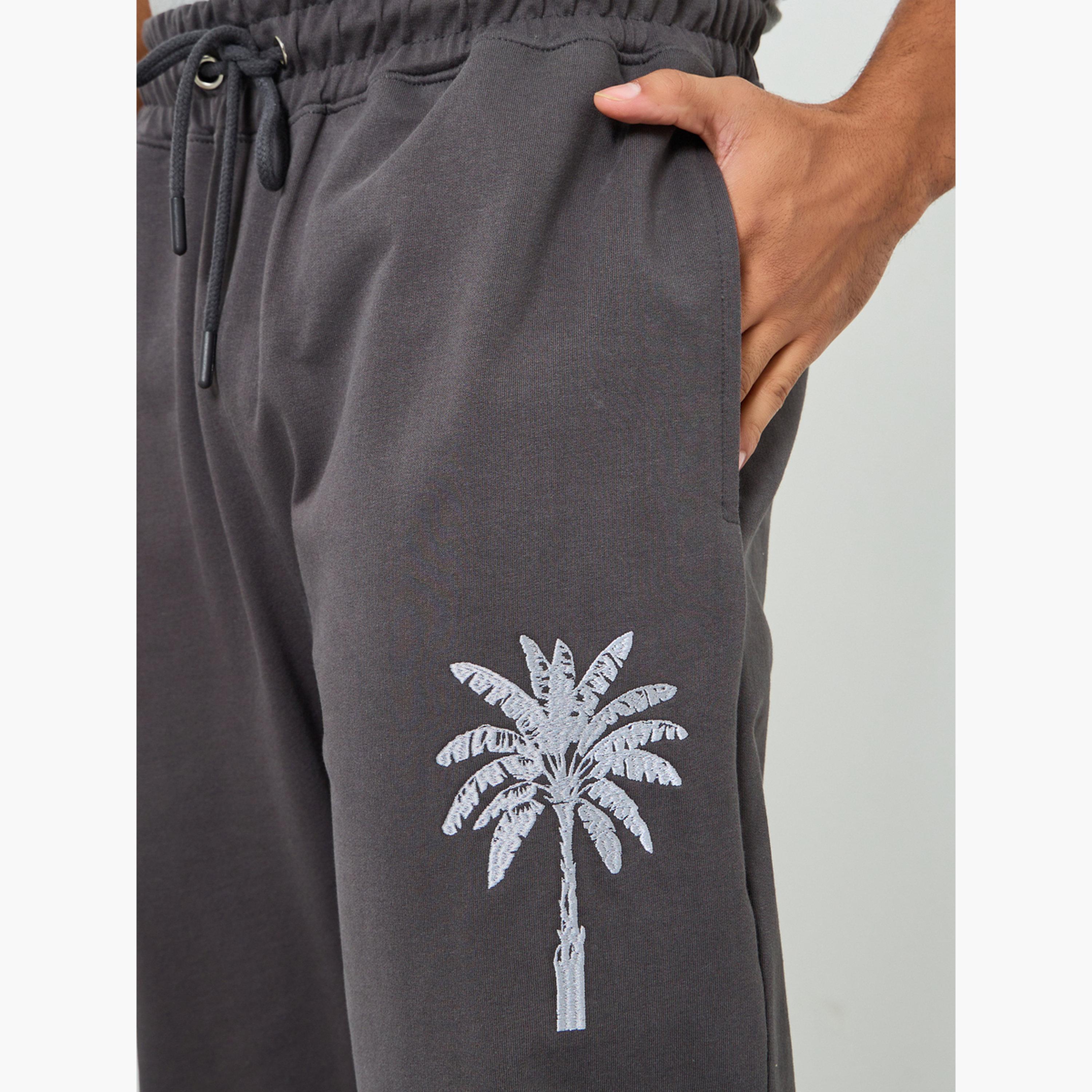 Styli Men Slim Fit Palm Embroidery Joggers-men-clothing-bottoms-joggers-image-4