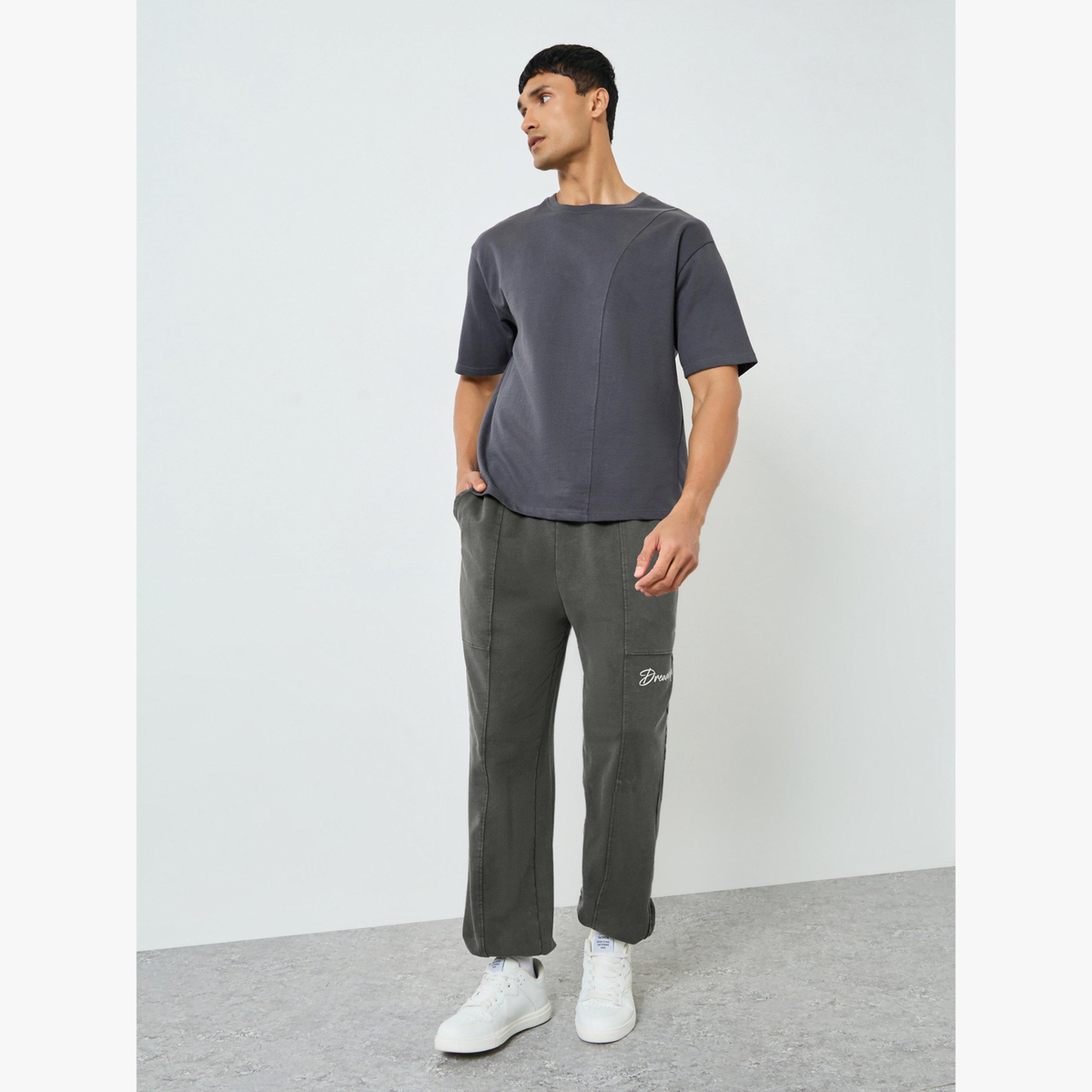 Styli Men Grey Panelled Oversized Washed Joggers-men-clothing-bottoms-joggers-image-2