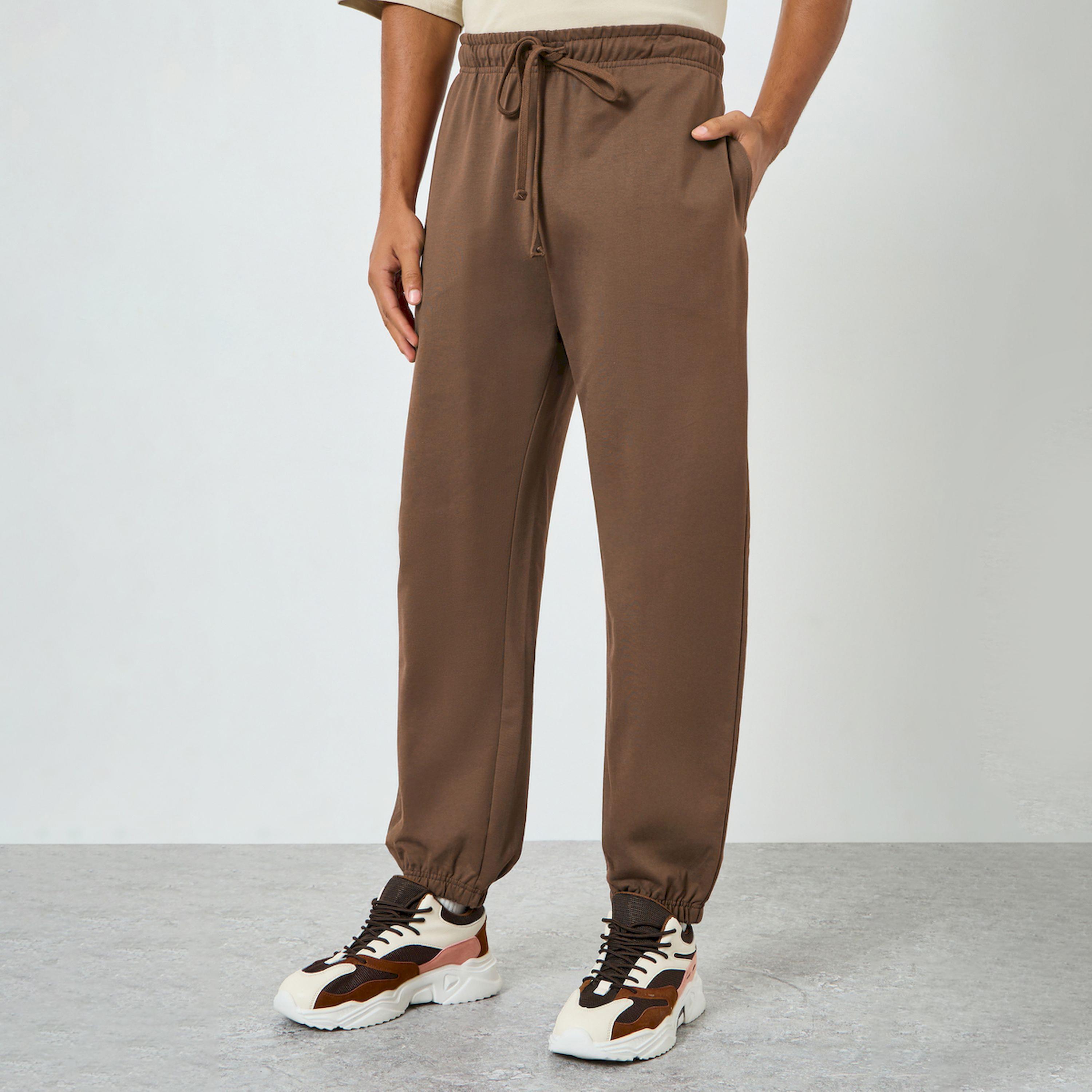 Styli Men Brown Relaxed Fit Joggers-men-clothing-bottoms-joggers-image-1