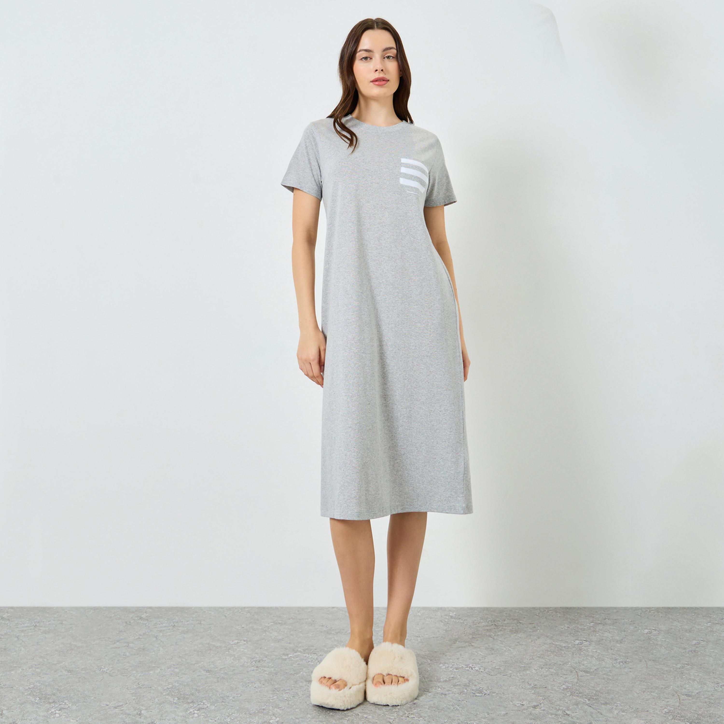 فستان تيشيرت مخطط بجيب-women-clothing-nightwear-nighties-image-1