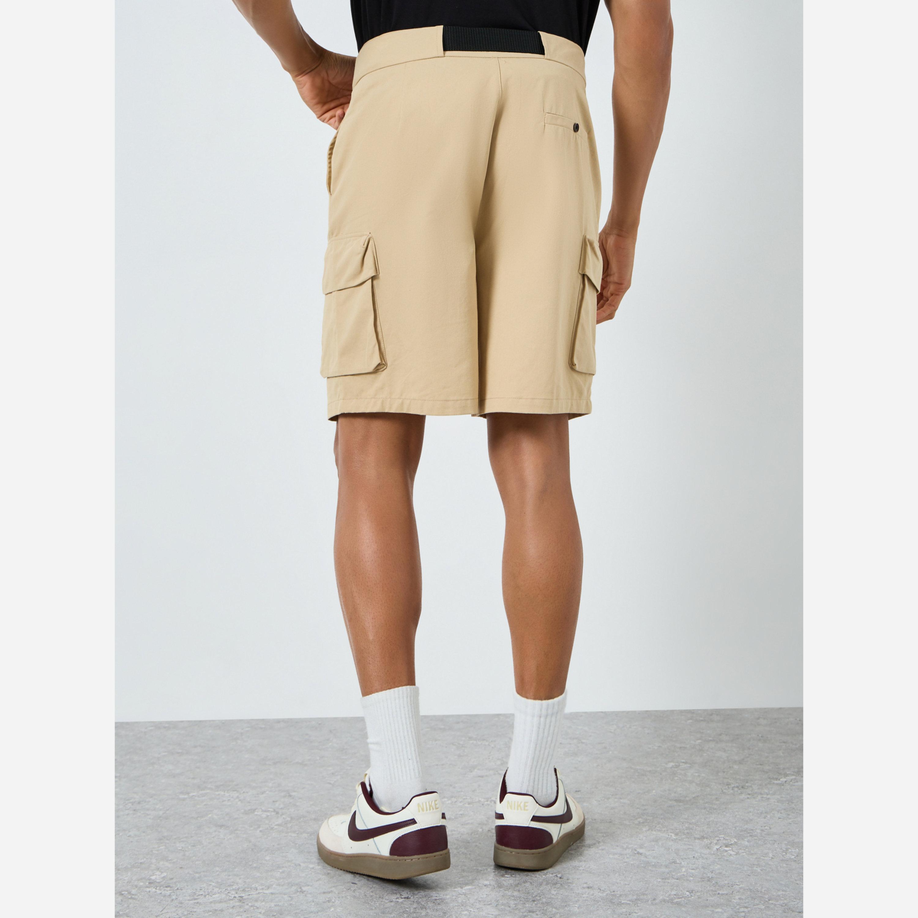 Styli Men Beige Oversized Cargo Shorts-men-clothing-bottoms-shorts-image-4