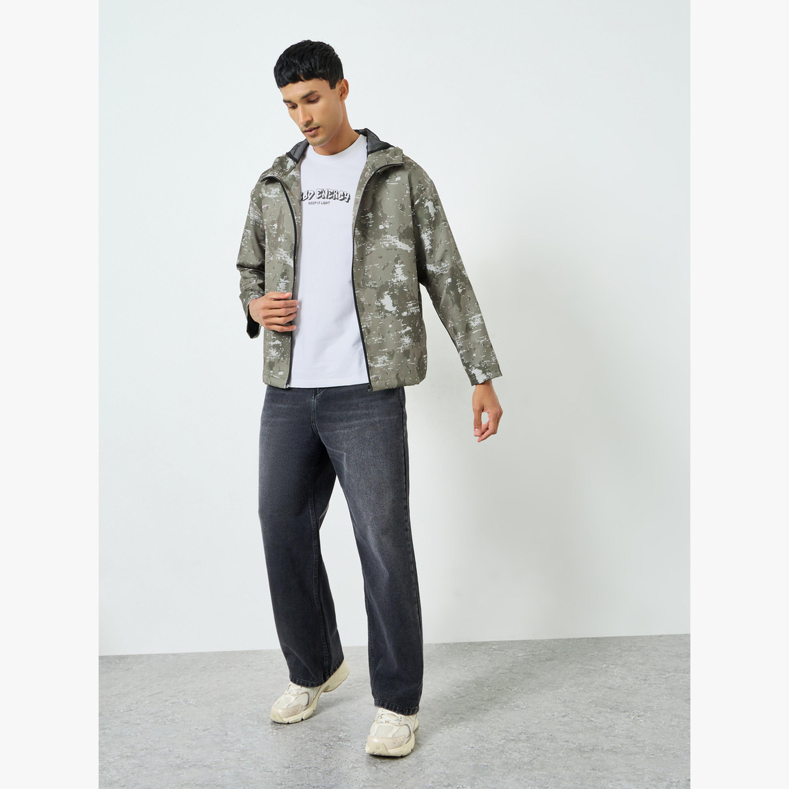 Styli Men Olive Camo Hooded Jacket-men-clothing-sportswearandactivewear-hoodiesandsweatshirts-image-2