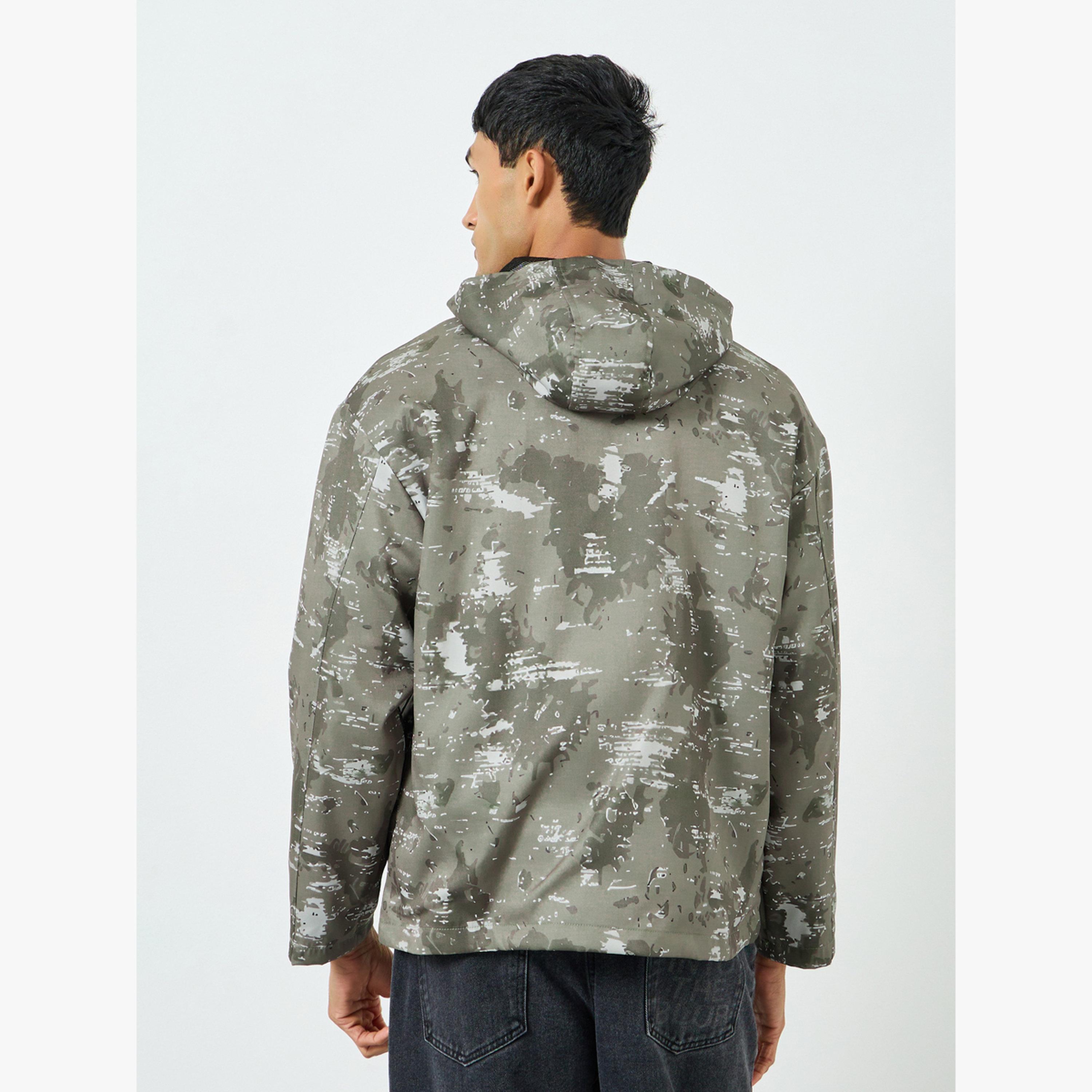 Styli Men Olive Camo Hooded Jacket-men-clothing-sportswearandactivewear-hoodiesandsweatshirts-image-4