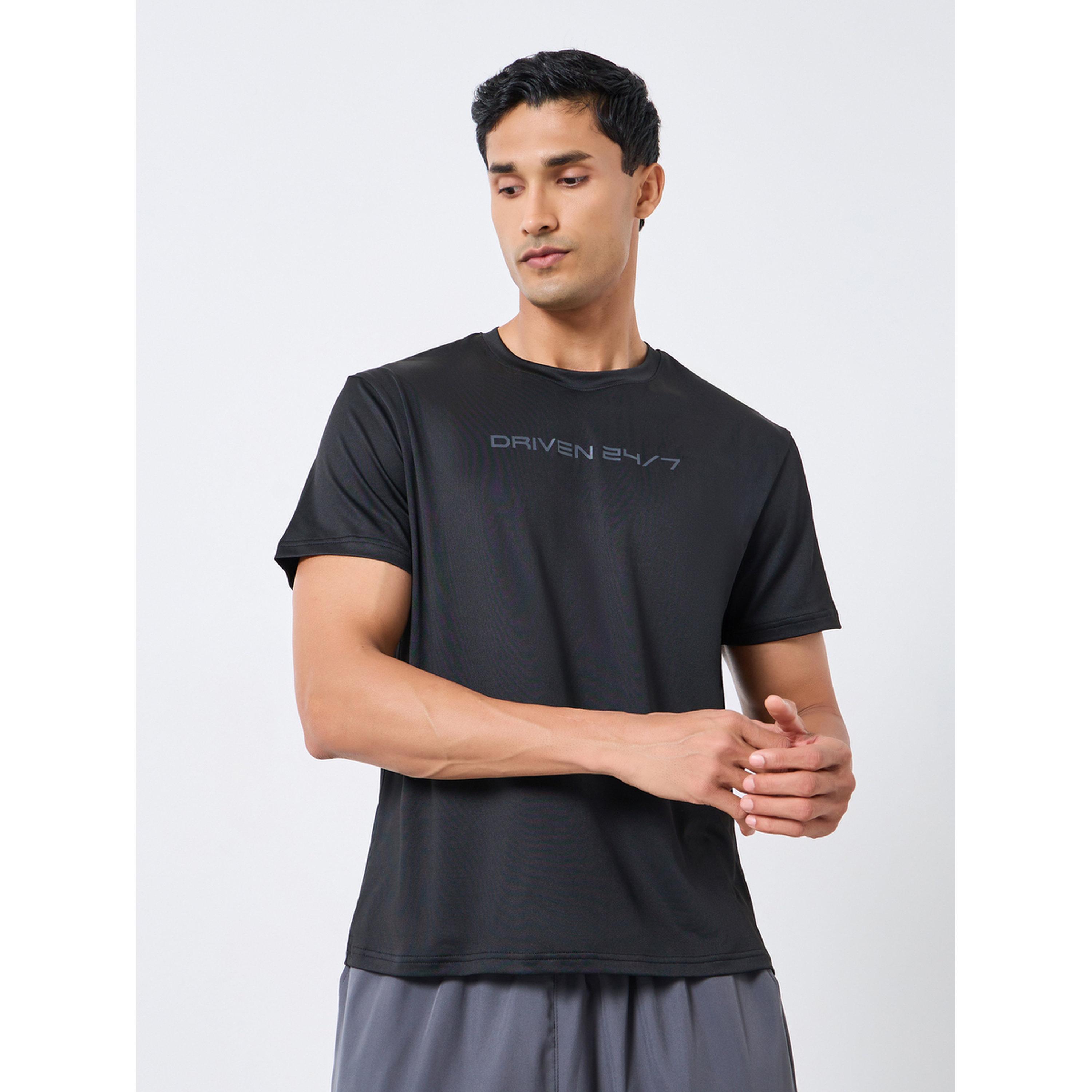 Styli Men Black Relaxed Fit Printed T-Shirt-men-clothing-sportswearandactivewear-tshirtsandpolos-image-1