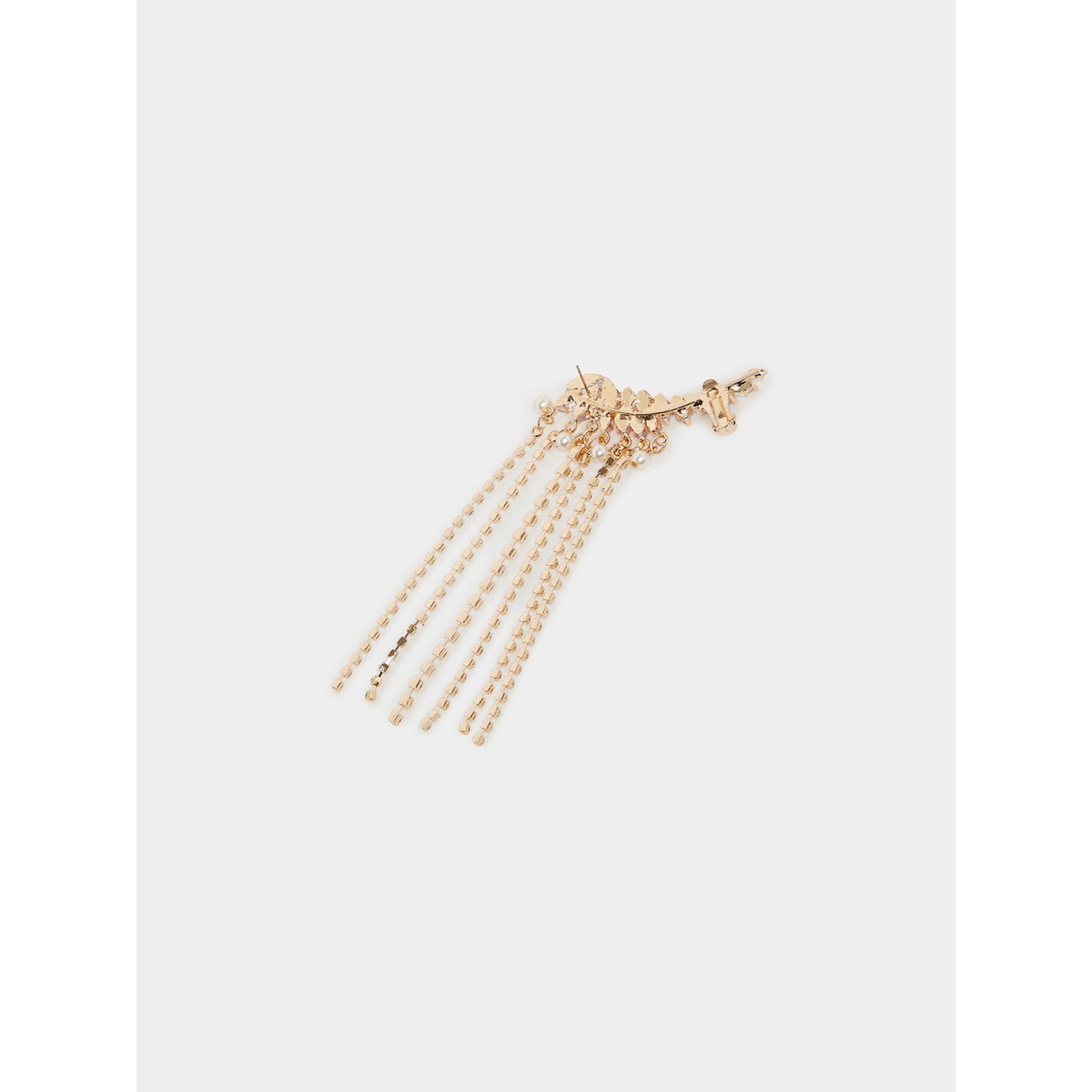 Styli Gold Crystal Tassel Ear Cuff-women-watchesandjewellery-jewellery-earrings-image-3