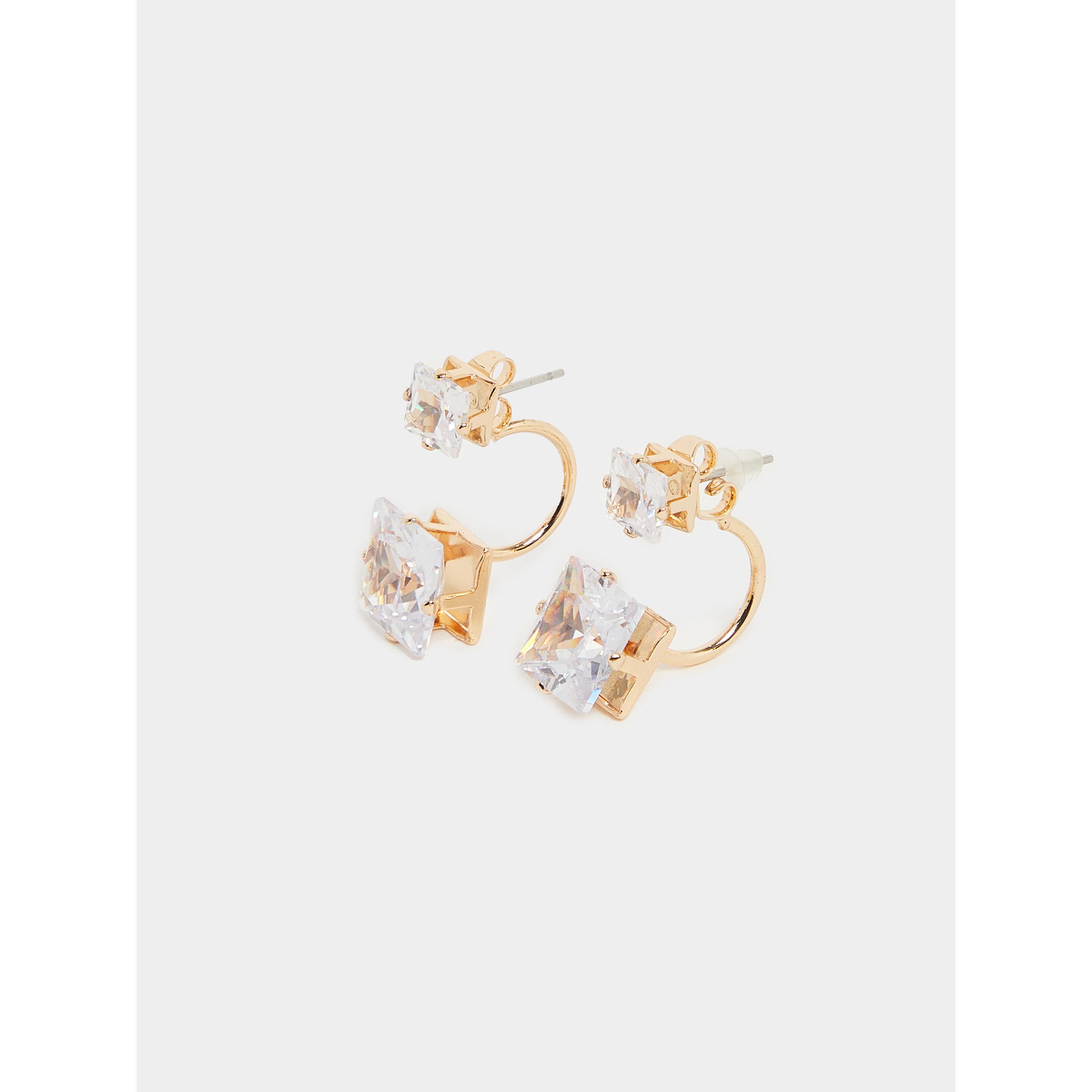 Styli Gold Stud Earrings with Cubic Zirconia-women-watchesandjewellery-jewellery-earrings-image-1