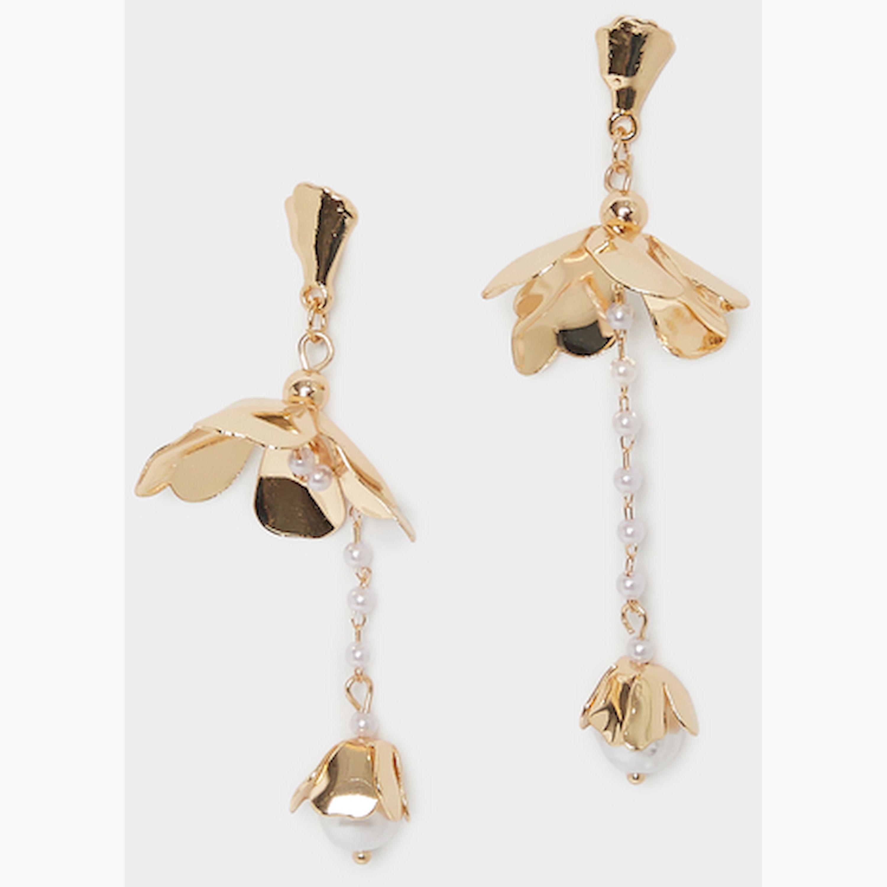 Styli Pack of 3 - Flower and Pearl Dangle Earrings-women-watchesandjewellery-jewellery-earrings-image-3