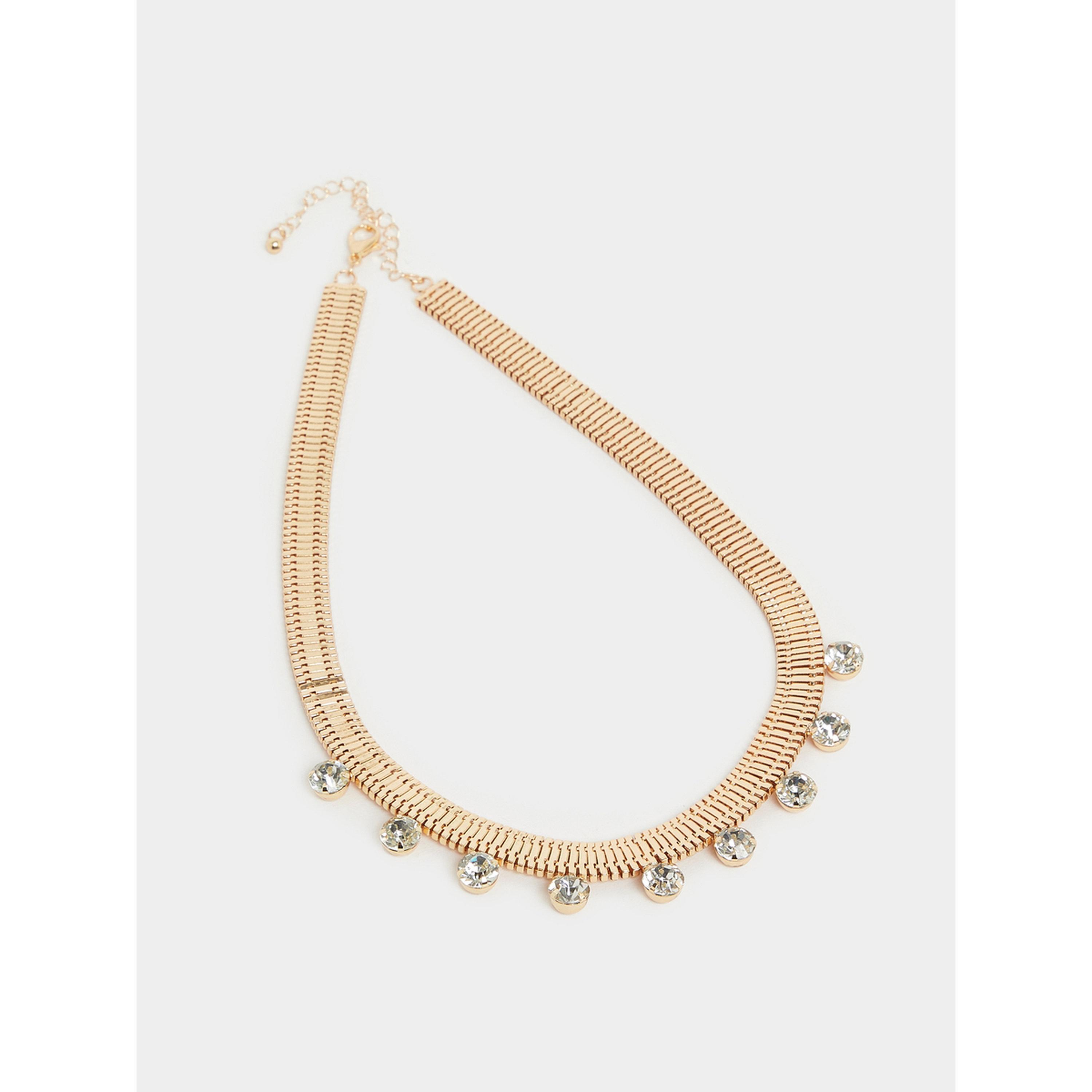 Styli Gold Tone Snake Chain Necklace with Crystal Drops-women-watchesandjewellery-jewellery-necklacesandpendants-image-4