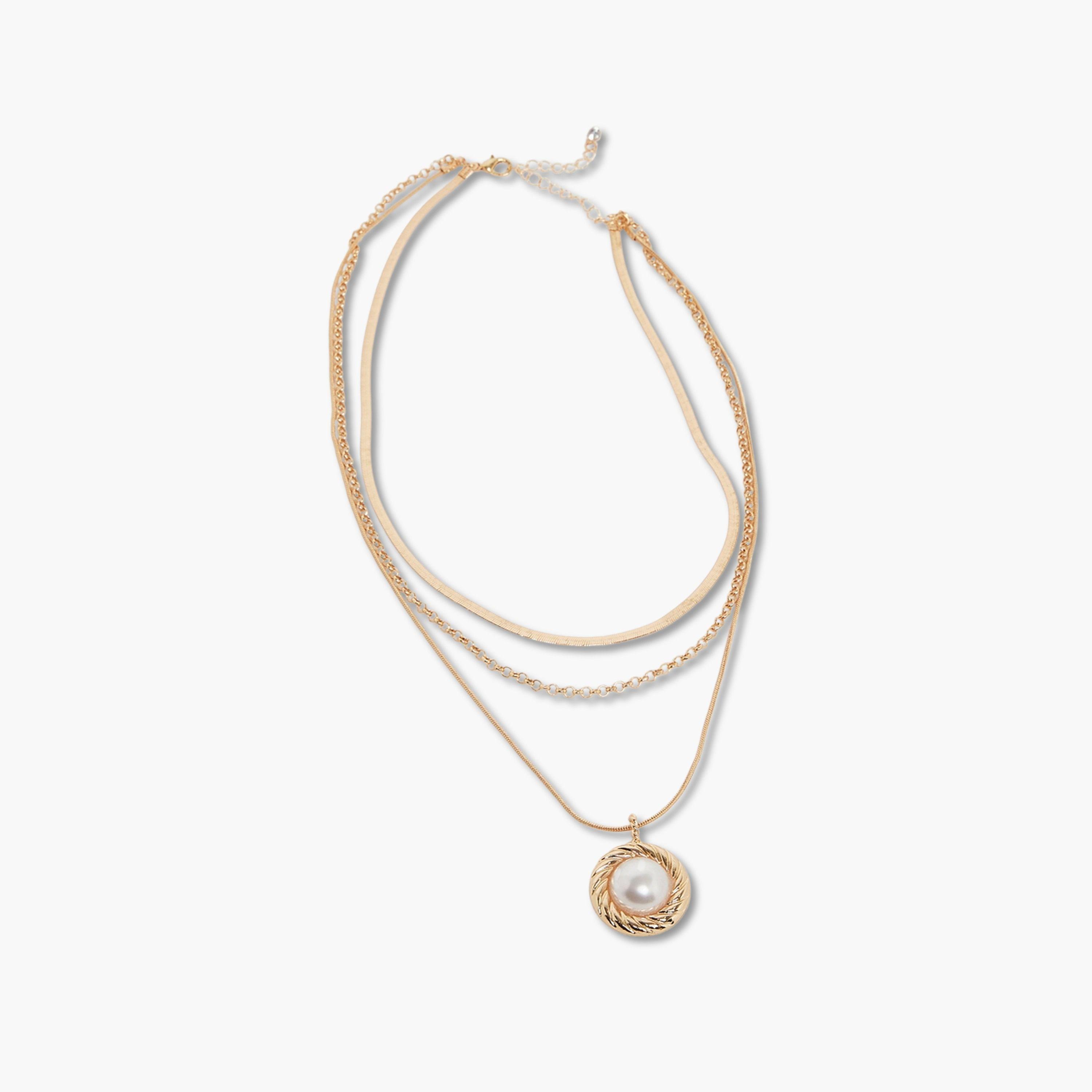 عقد متعدد الطبقات بقلادة لؤلؤ-women-watchesandjewellery-jewellery-necklacesandpendants-image-1