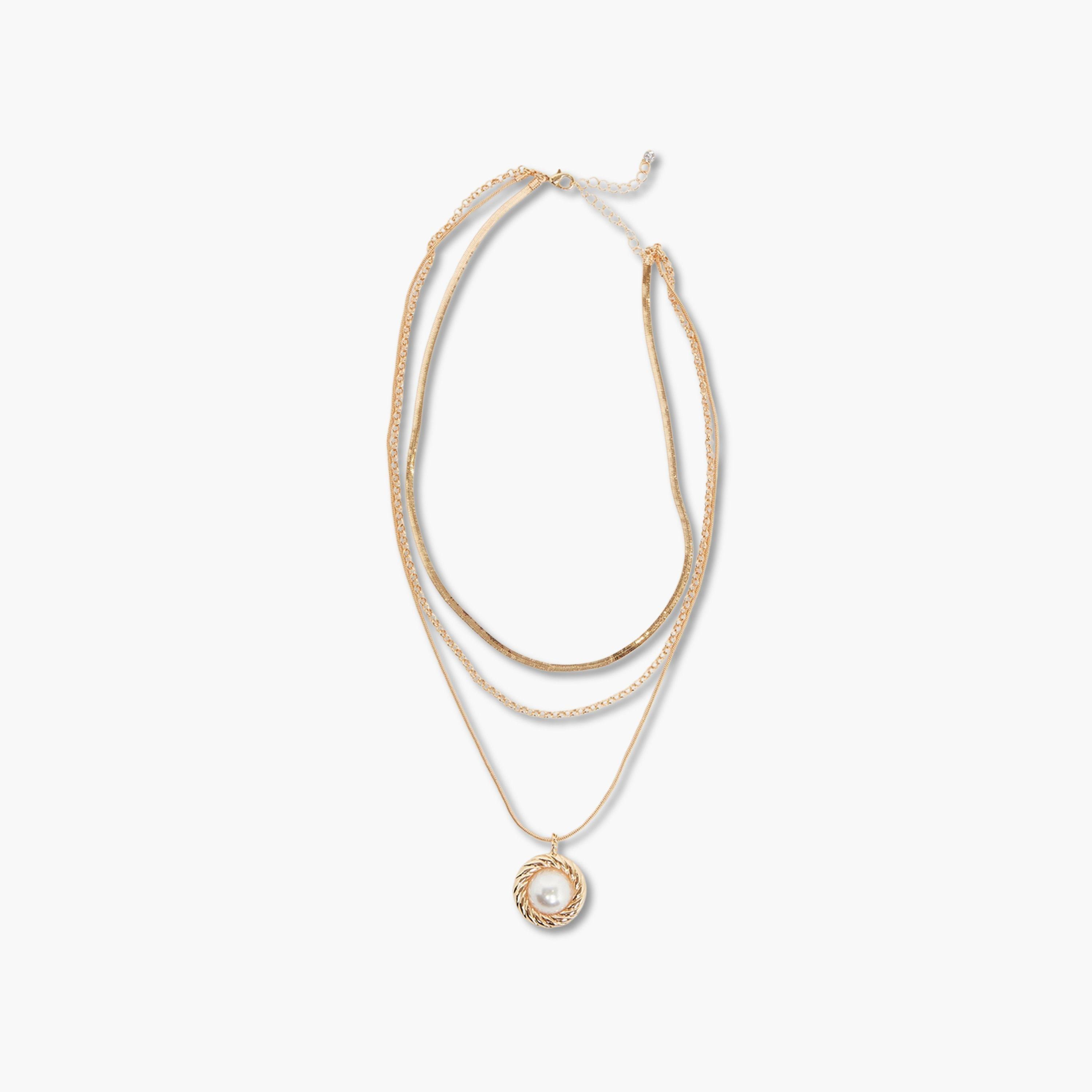 عقد متعدد الطبقات بقلادة لؤلؤ-women-watchesandjewellery-jewellery-necklacesandpendants-image-2