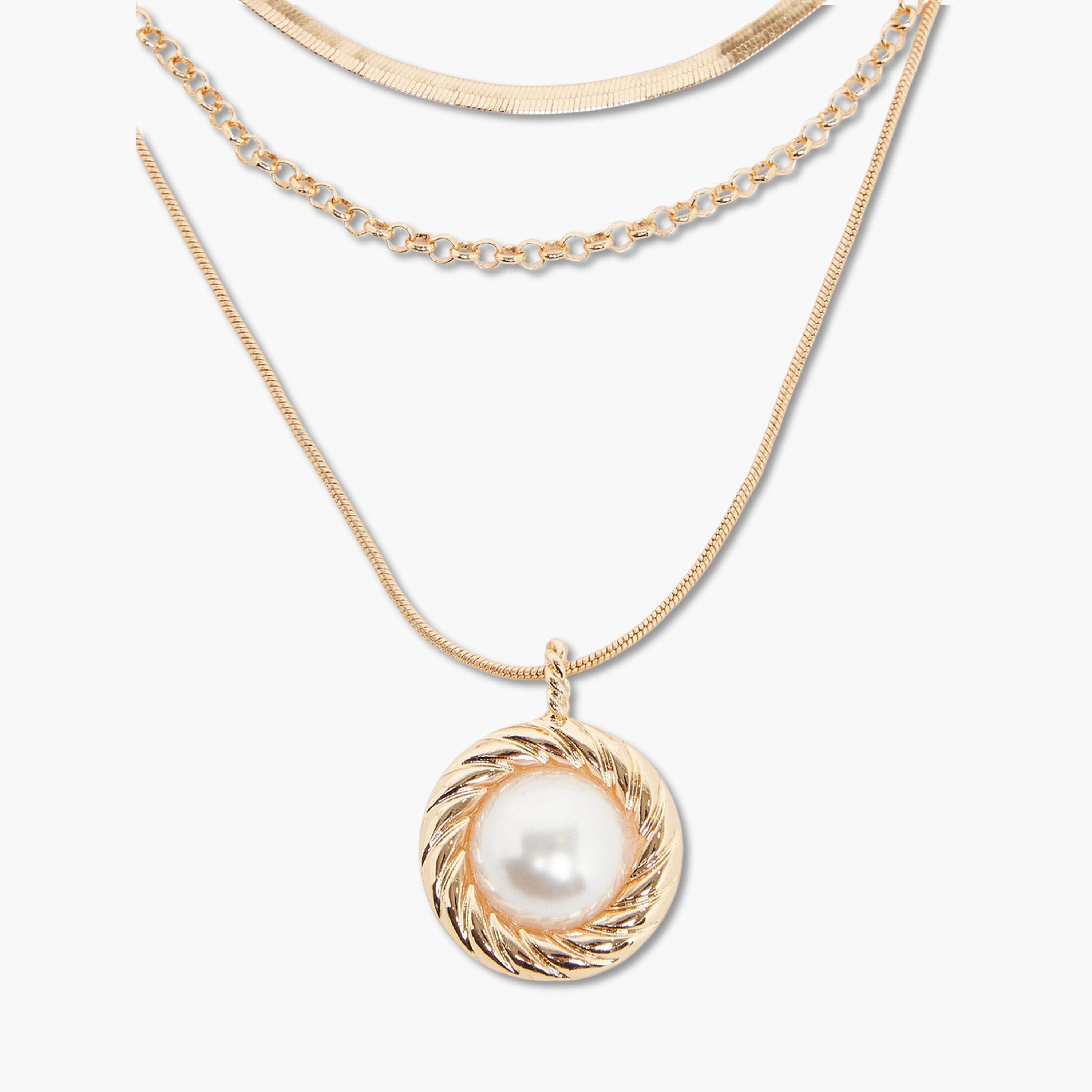 عقد متعدد الطبقات بقلادة لؤلؤ-women-watchesandjewellery-jewellery-necklacesandpendants-image-3