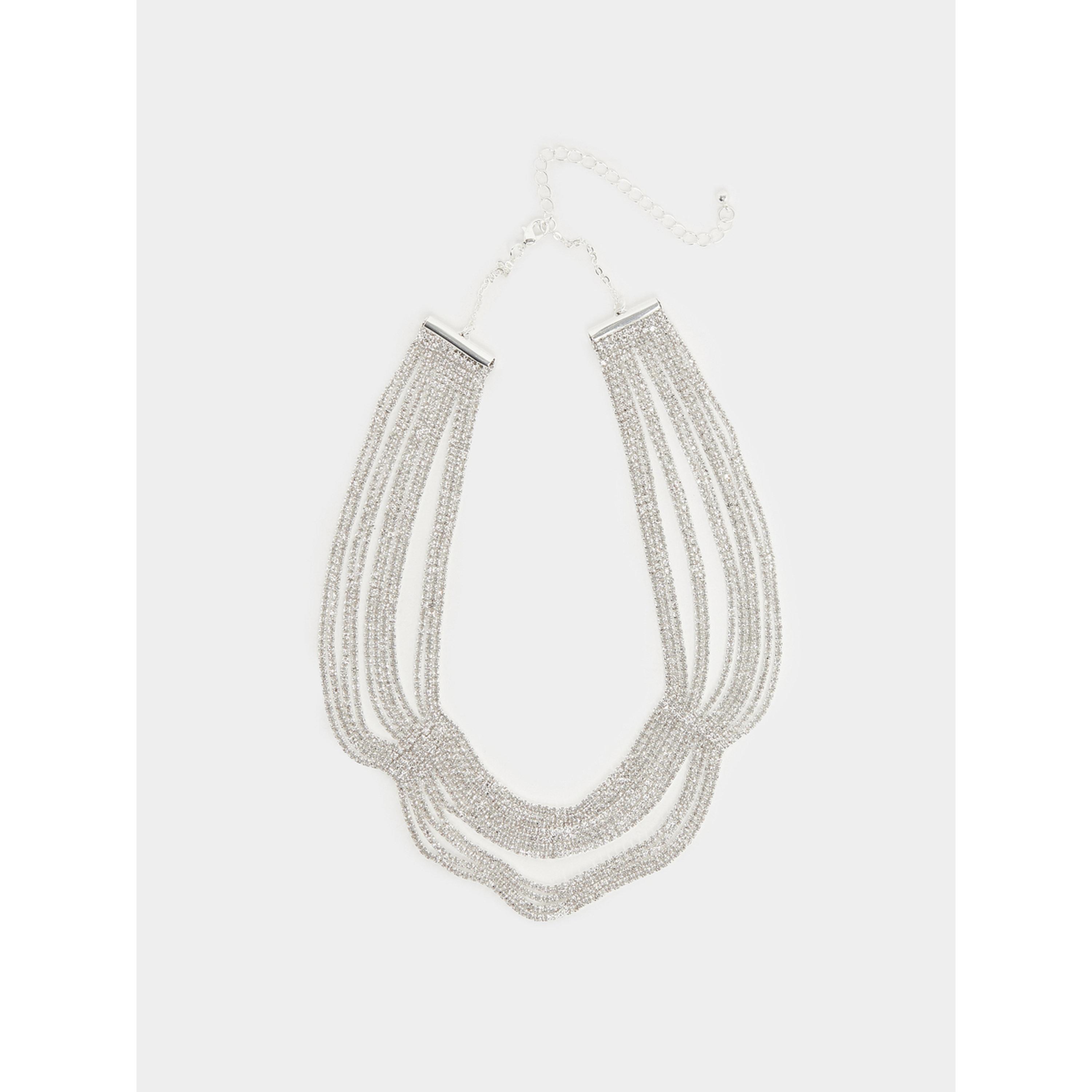 Styli Silver Rhinestone Choker Necklace-women-watchesandjewellery-jewellery-necklacesandpendants-image-1