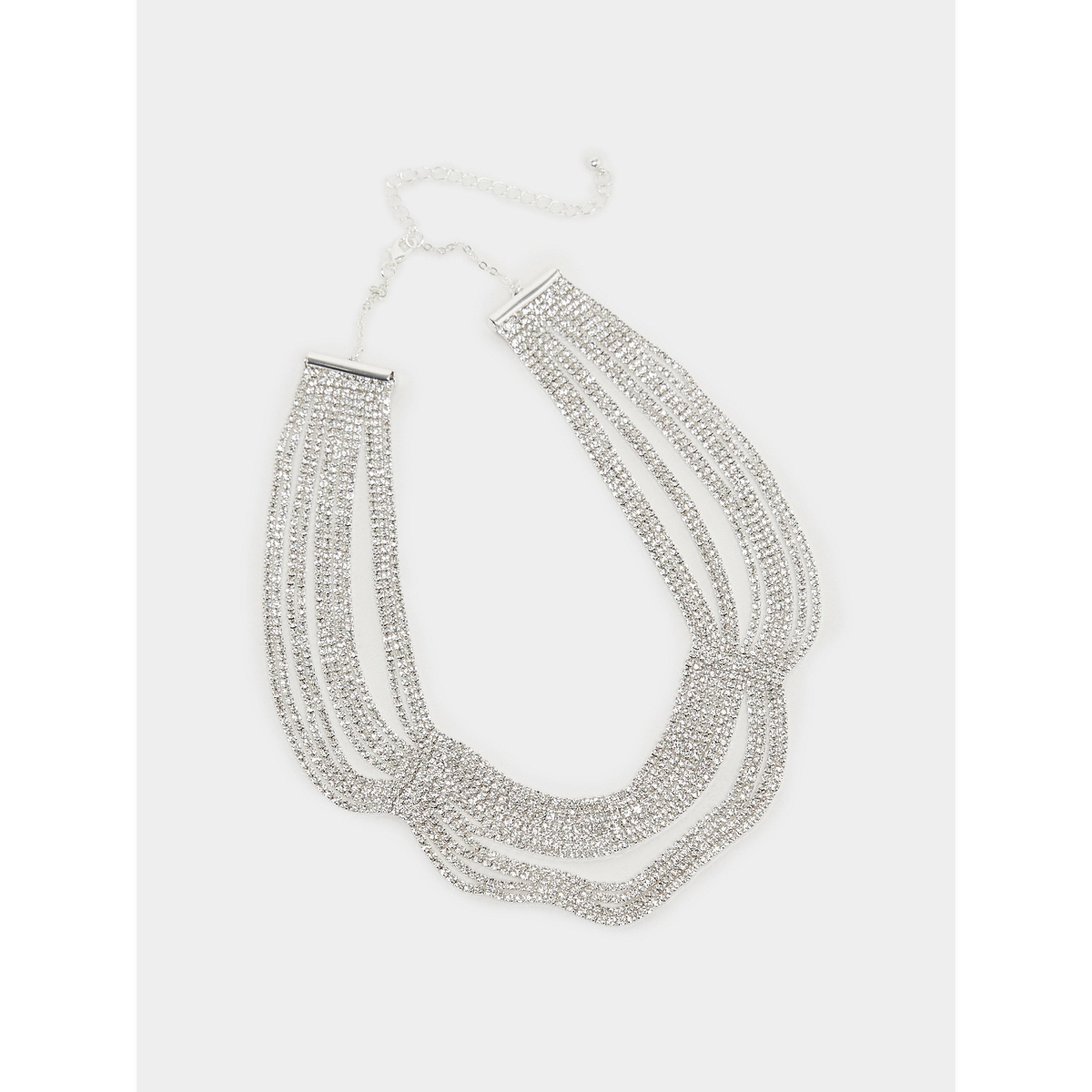 Styli Silver Rhinestone Choker Necklace-women-watchesandjewellery-jewellery-necklacesandpendants-image-2
