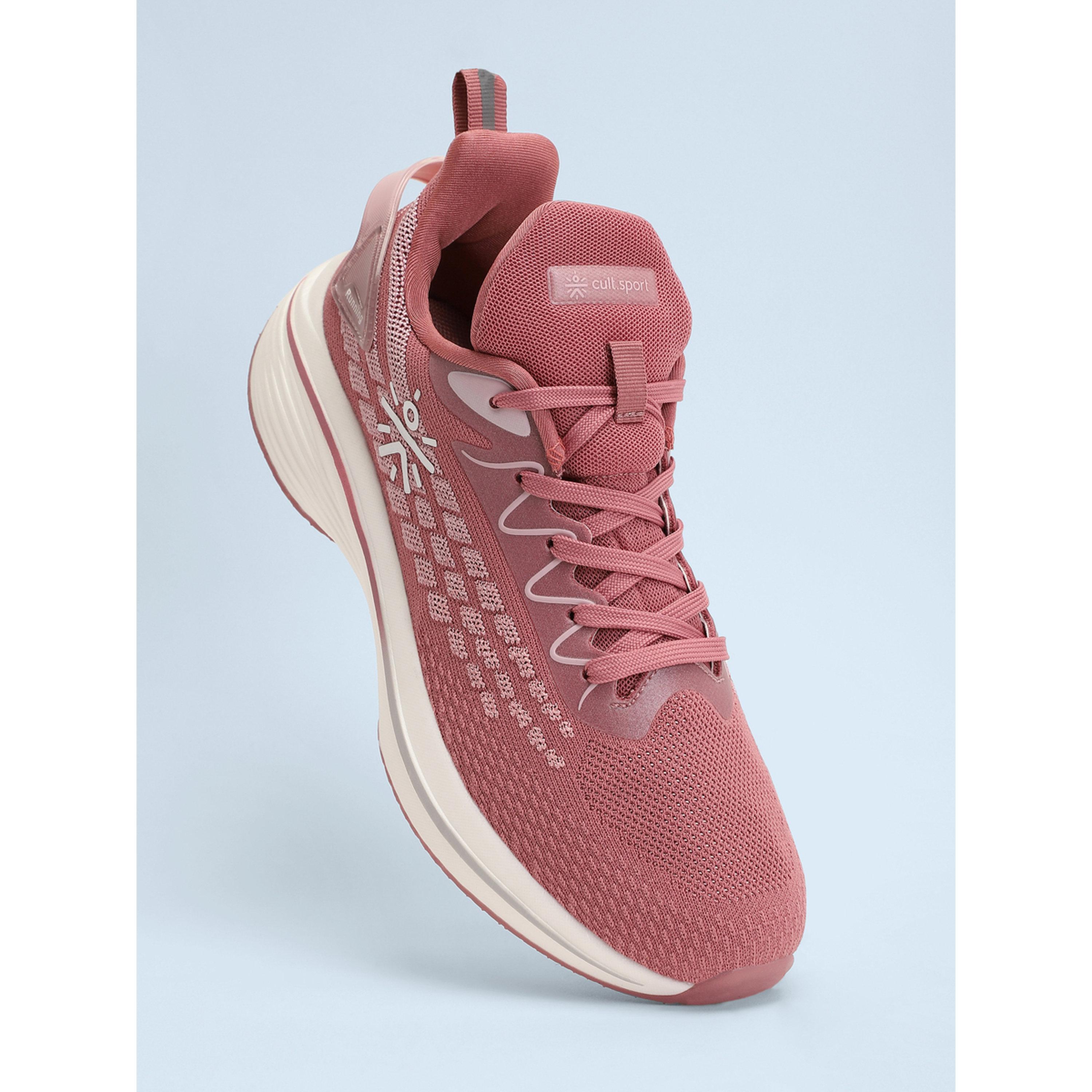 حذاء جري وردي بارز الملمس برباط-women-shoes-sneakers-image-1