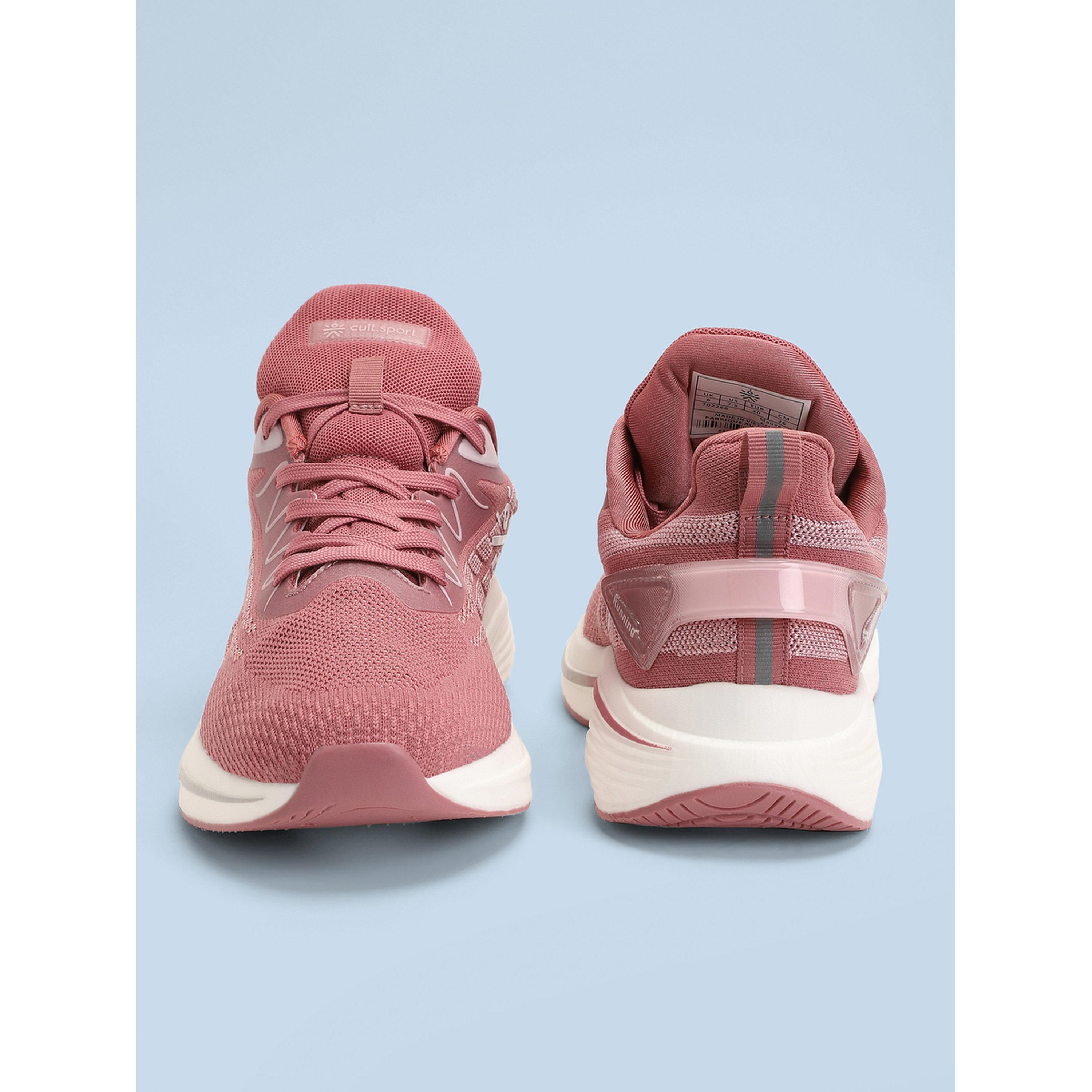 Cult X Styli Pink Textured Lace up Running Shoes-women-shoes-sneakers-image-4