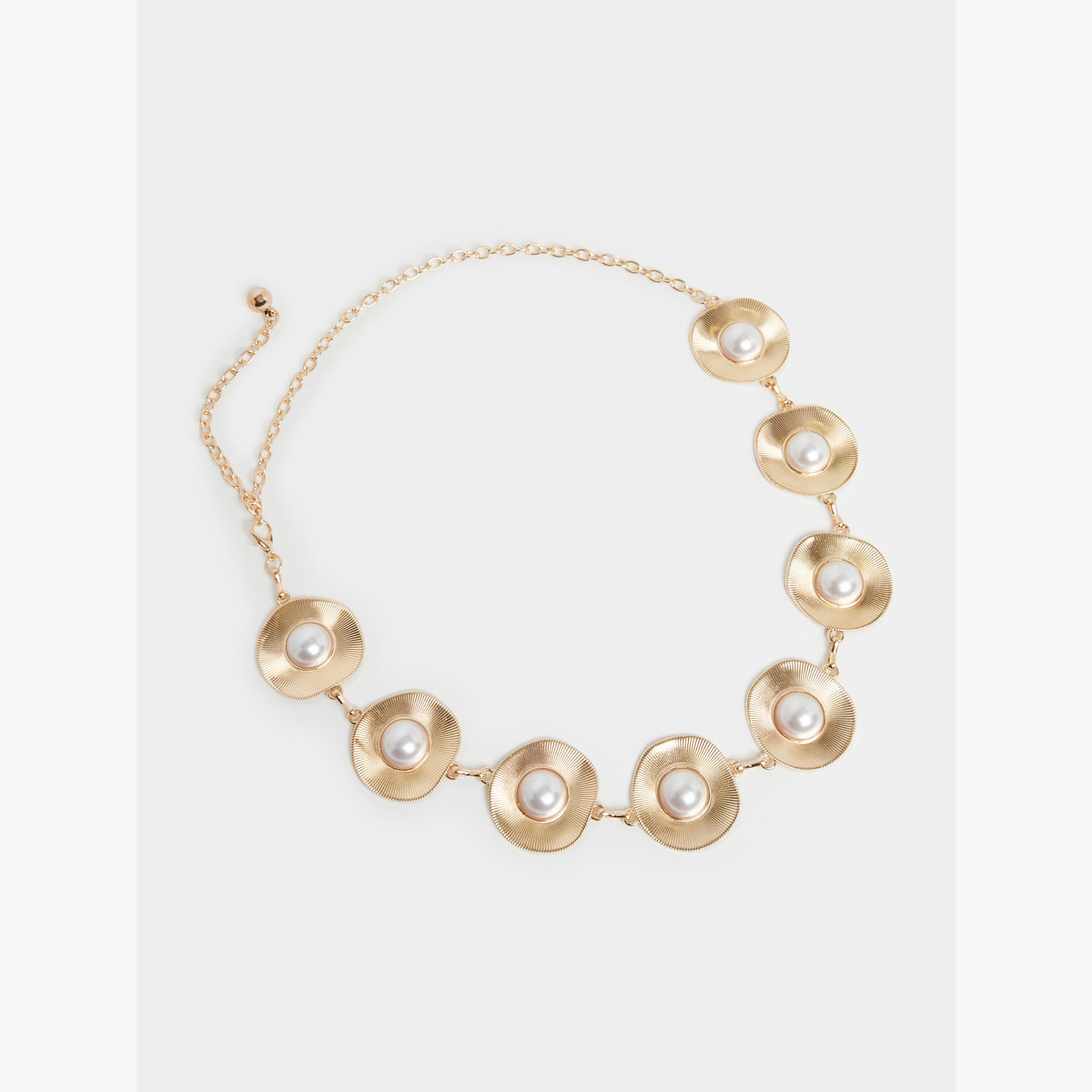 Styli Gold Metal Belt with Pearl Accents-women-clothingaccessories-belts-image-1