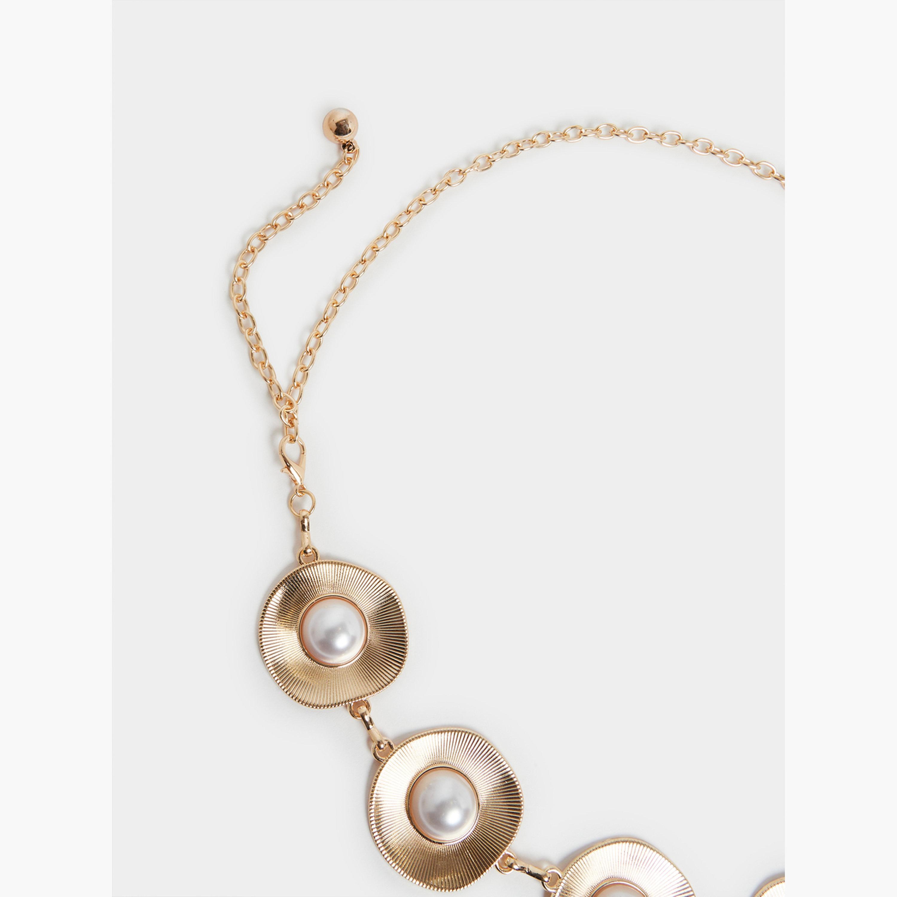 Styli Gold Metal Belt with Pearl Accents-women-clothingaccessories-belts-image-3