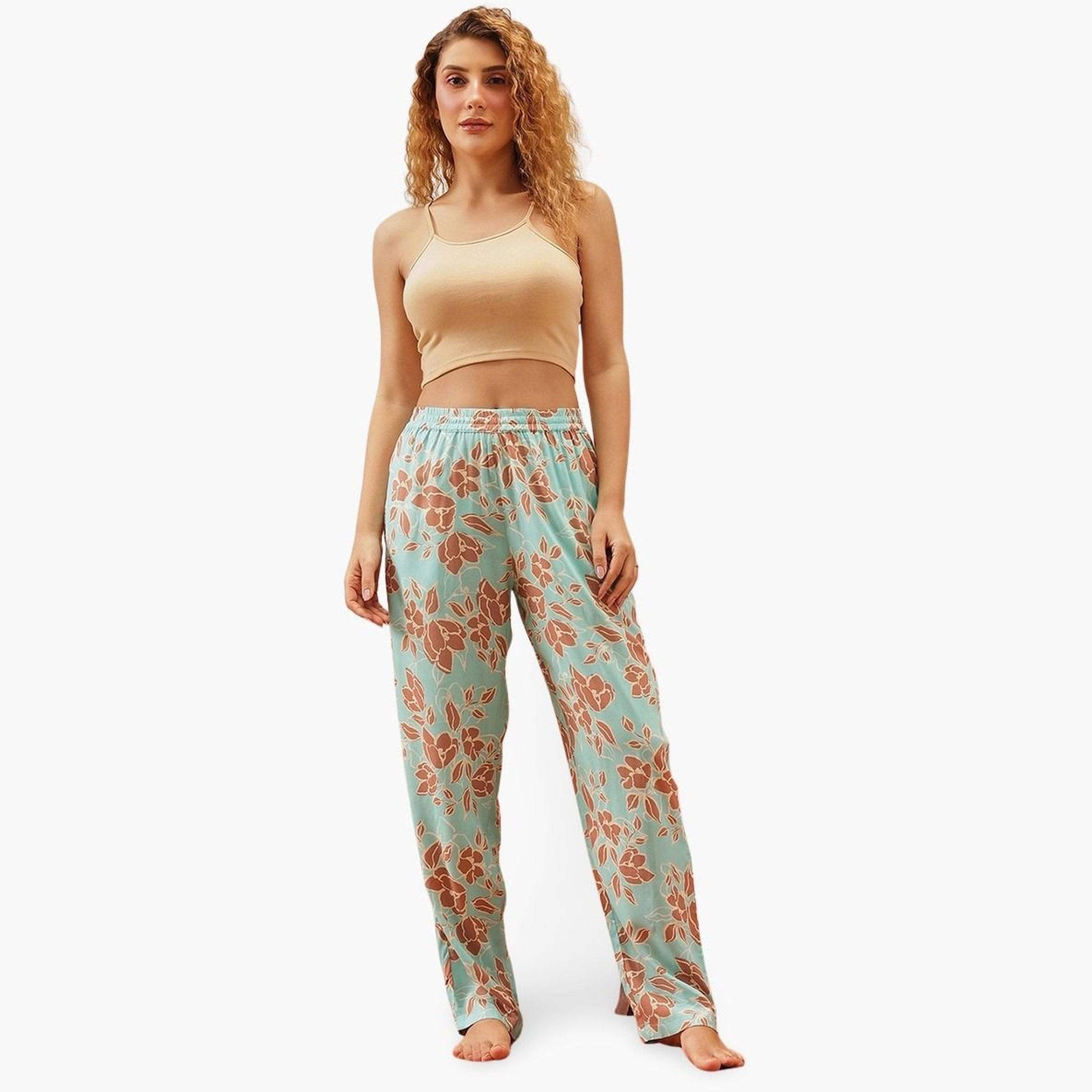 Clovia Floral Print Rayon Pyjama-women-clothing-nightwear-pyjamas-bottoms-image-1