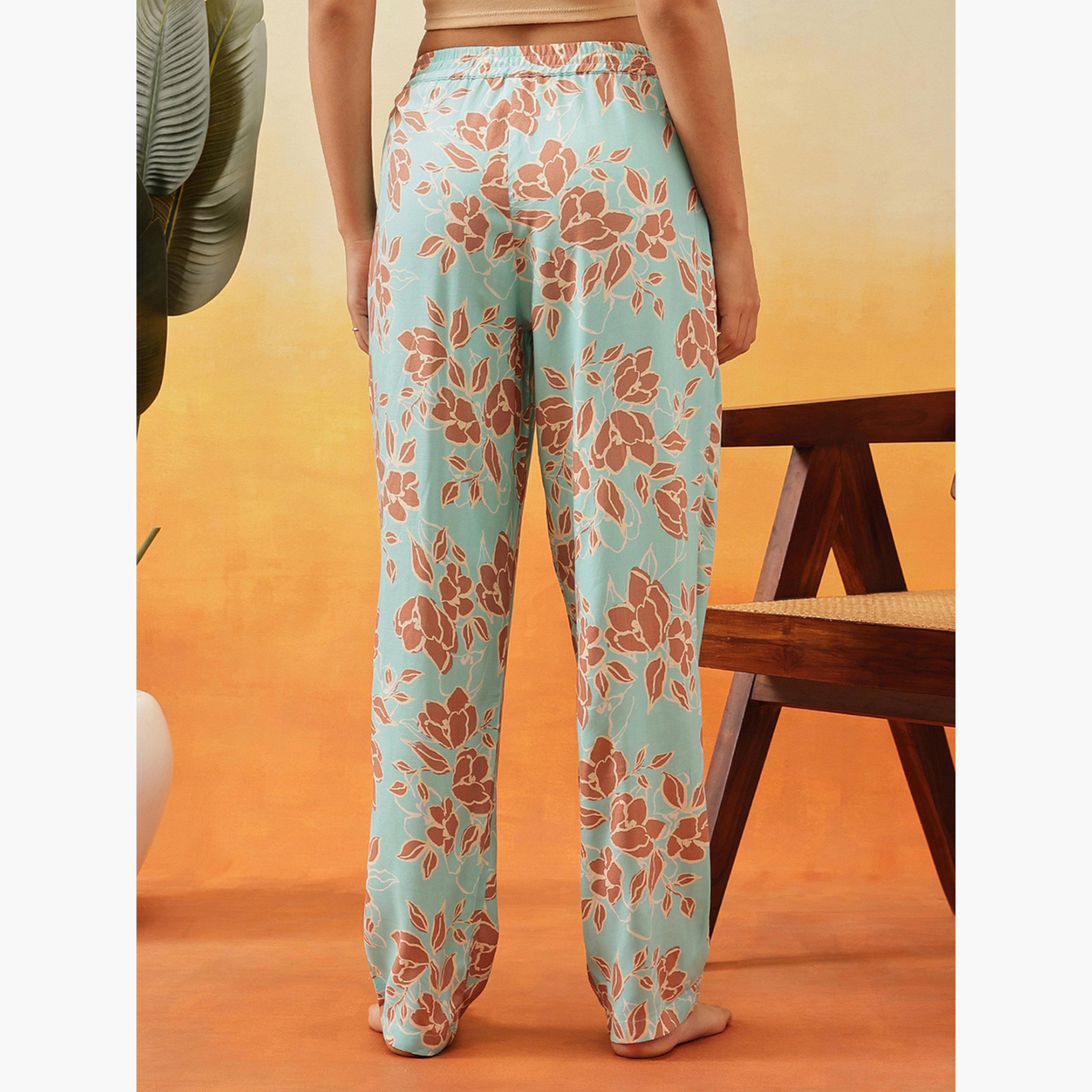 Clovia Floral Print Rayon Pyjama-women-clothing-nightwear-pyjamas-bottoms-image-5