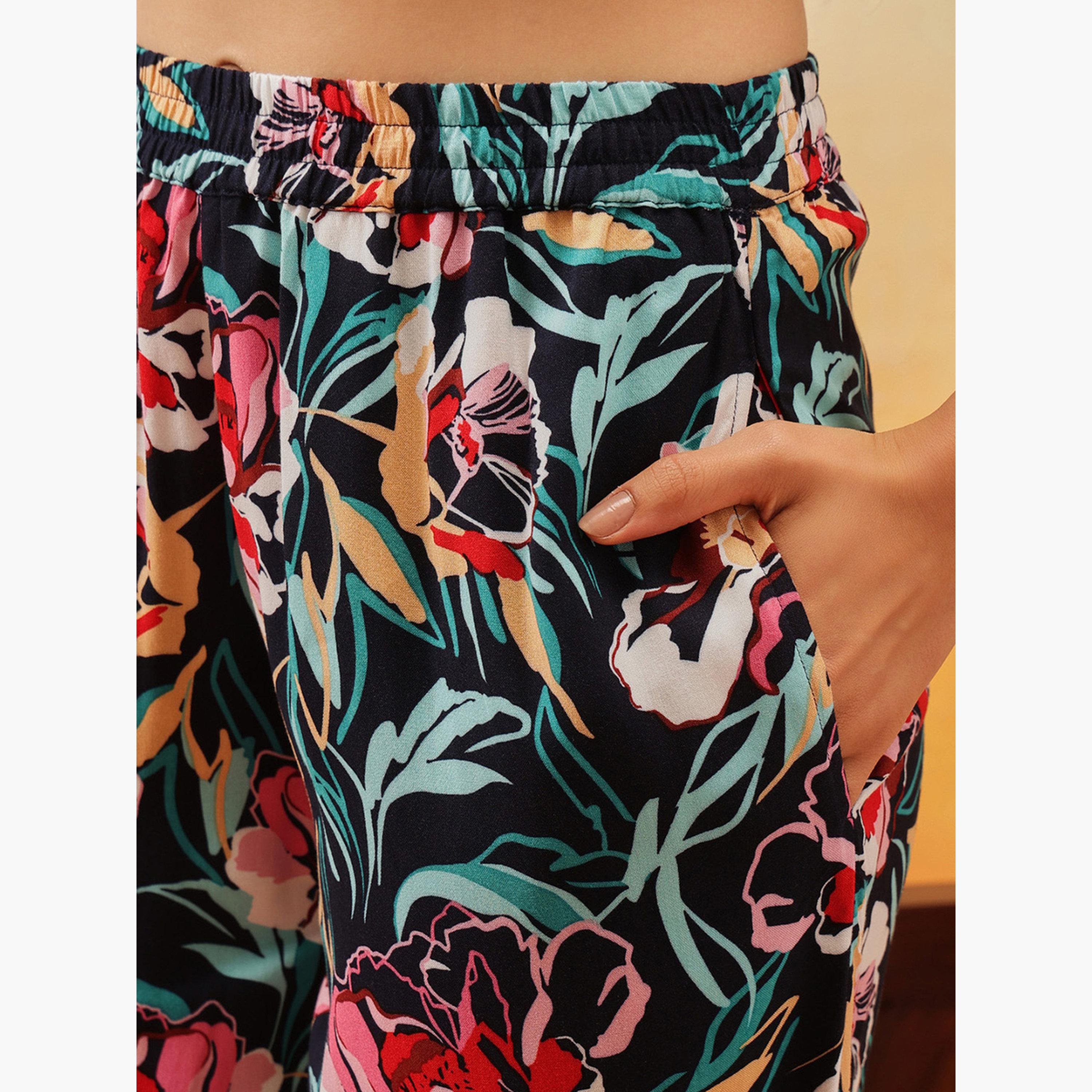 Clovia Floral Print Rayon Pyjama-women-clothing-nightwear-pyjamas-bottoms-image-6