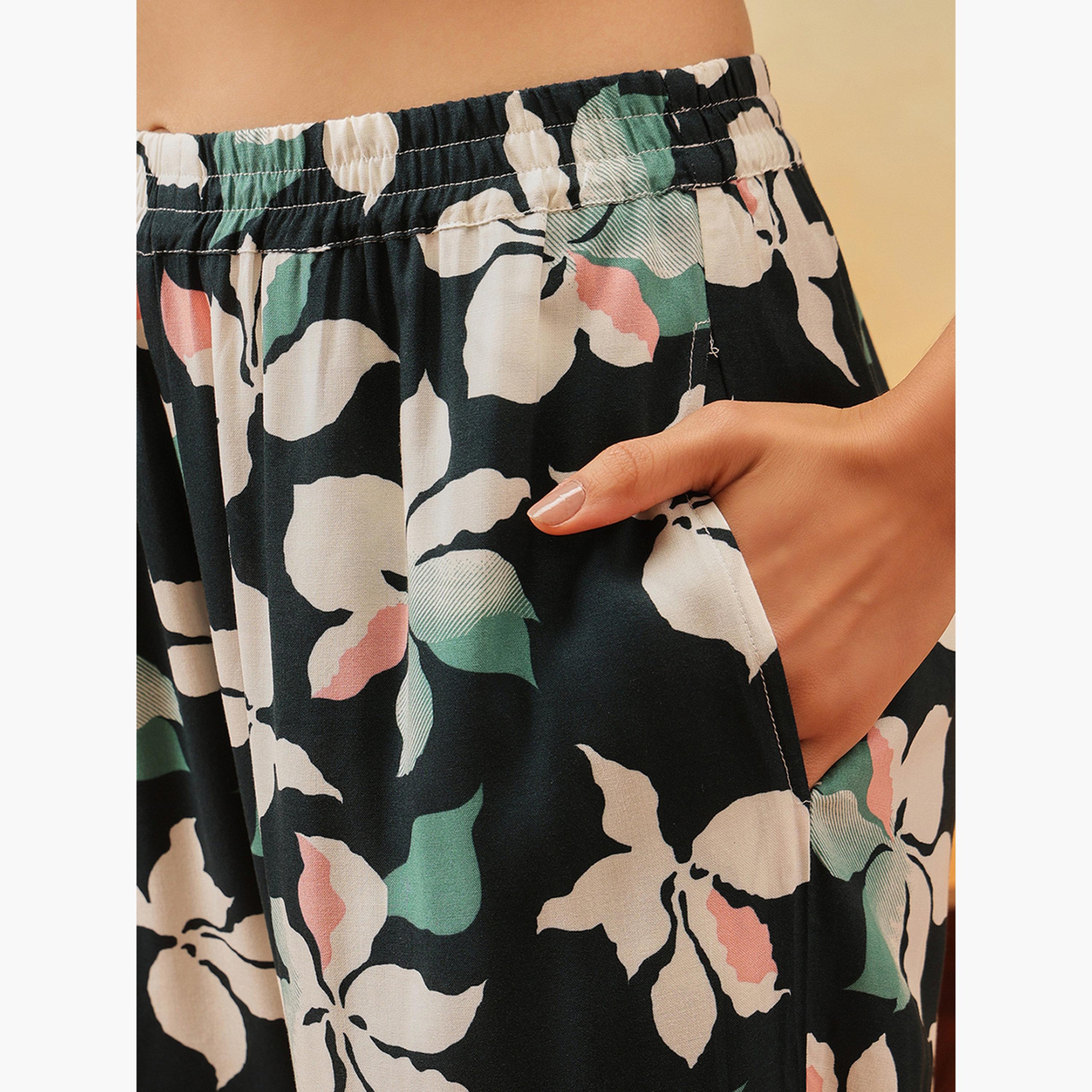 Clovia Floral Print Rayon Pyjama-women-clothing-nightwear-pyjamas-bottoms-image-6