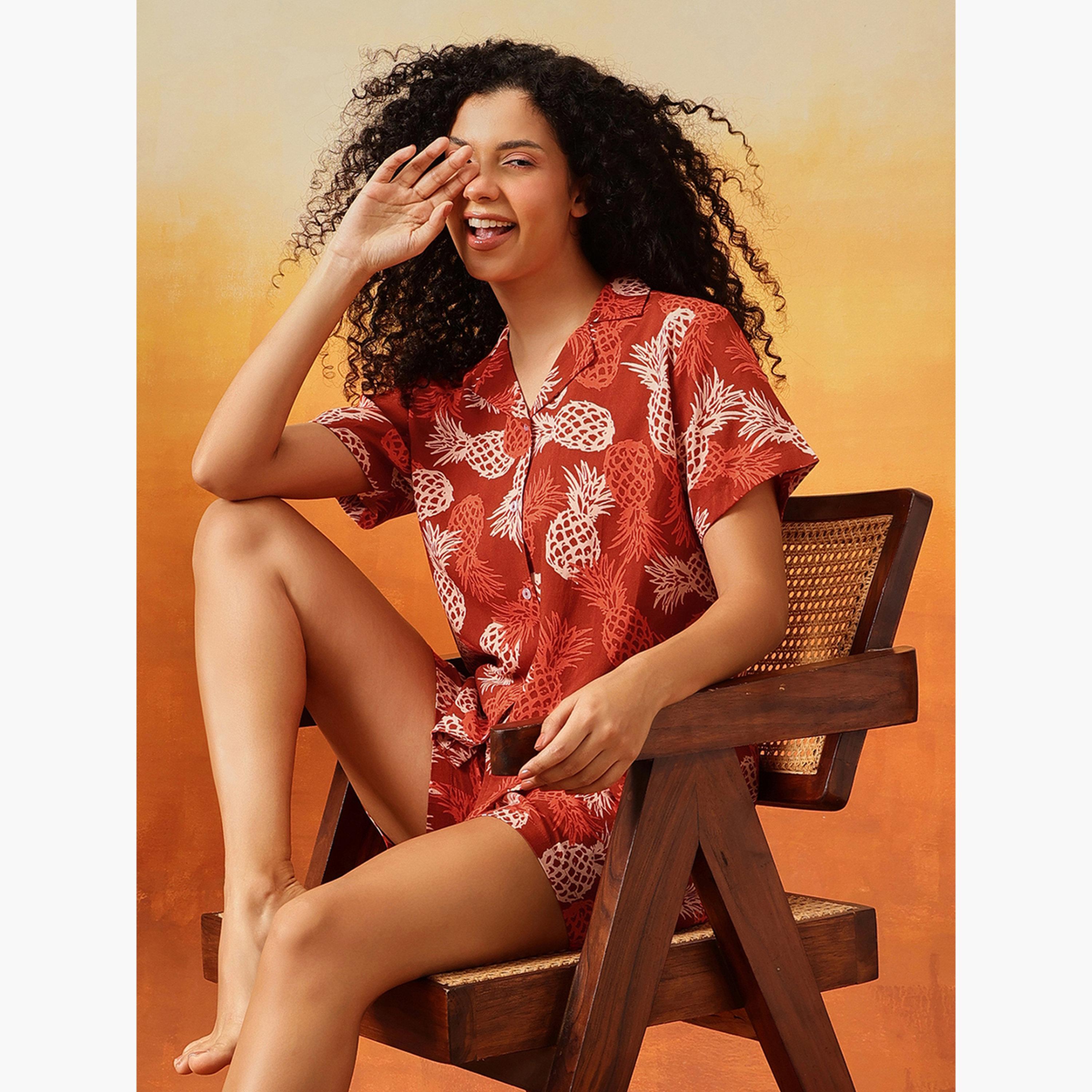 كلوفيا - قميص وشورت بأزرار مطبوعة بالفاكهة-women-clothing-nightwear-pyjamas-shortsets-image-5