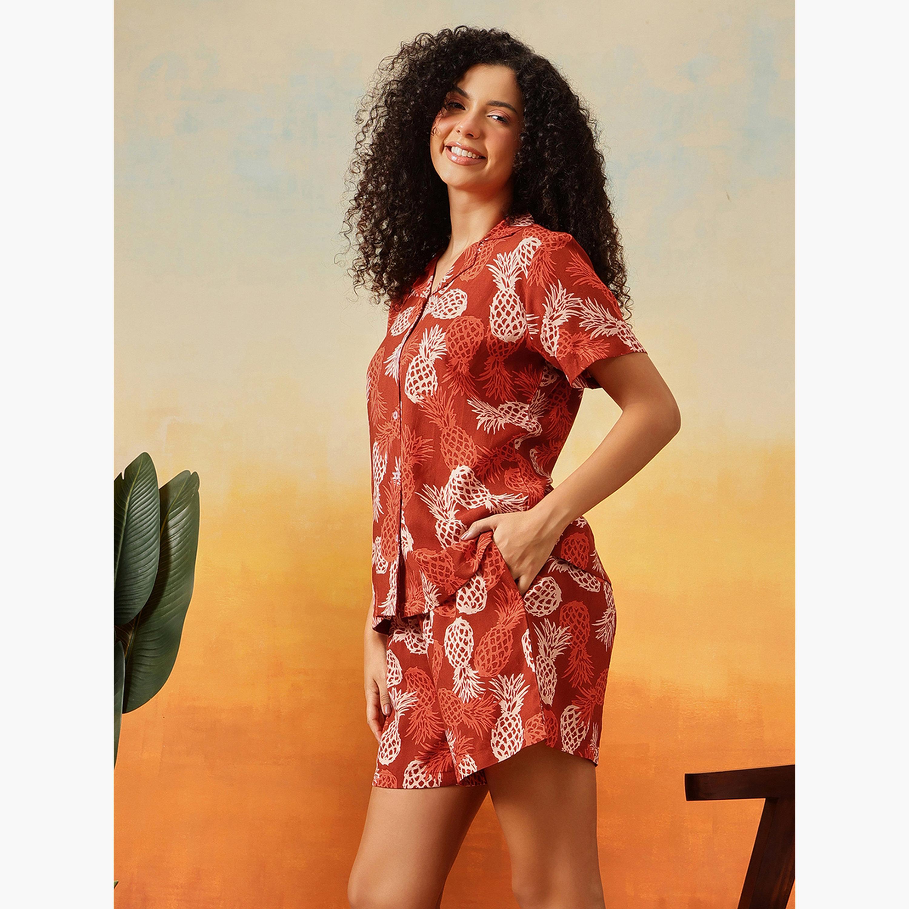 كلوفيا - قميص وشورت بأزرار مطبوعة بالفاكهة-women-clothing-nightwear-pyjamas-shortsets-image-4