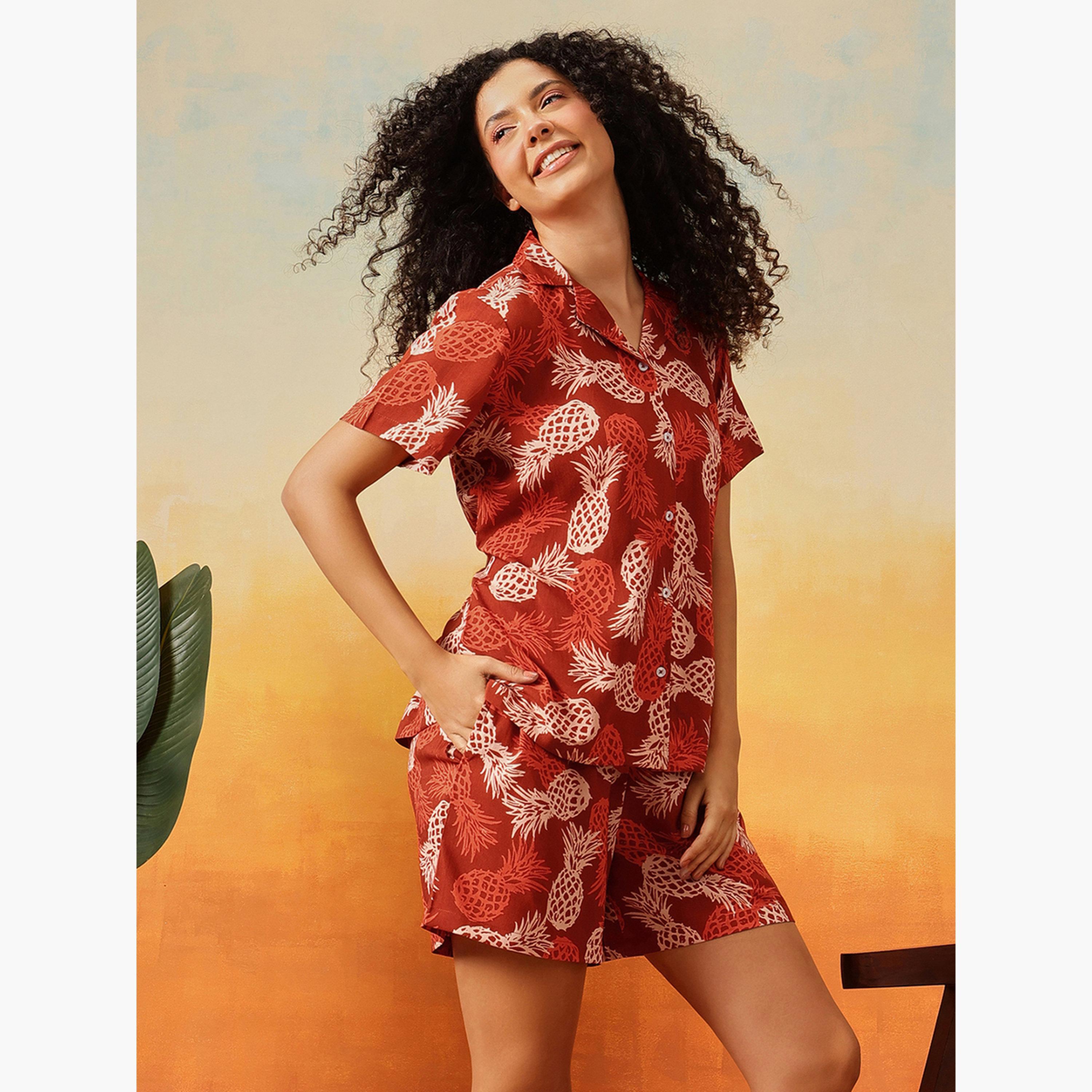 كلوفيا - قميص وشورت بأزرار مطبوعة بالفاكهة-women-clothing-nightwear-pyjamas-shortsets-image-3