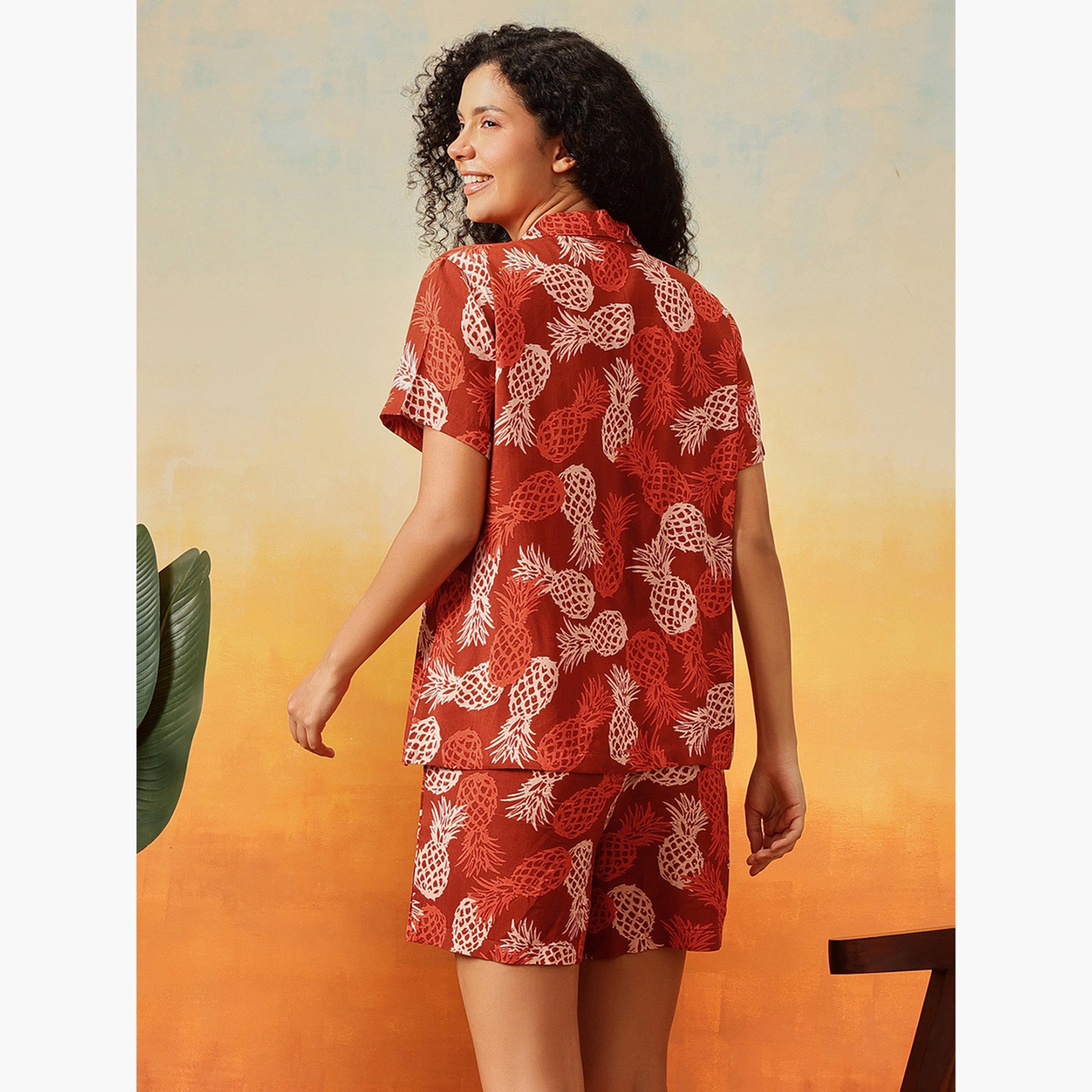 كلوفيا - قميص وشورت بأزرار مطبوعة بالفاكهة-women-clothing-nightwear-pyjamas-shortsets-image-2