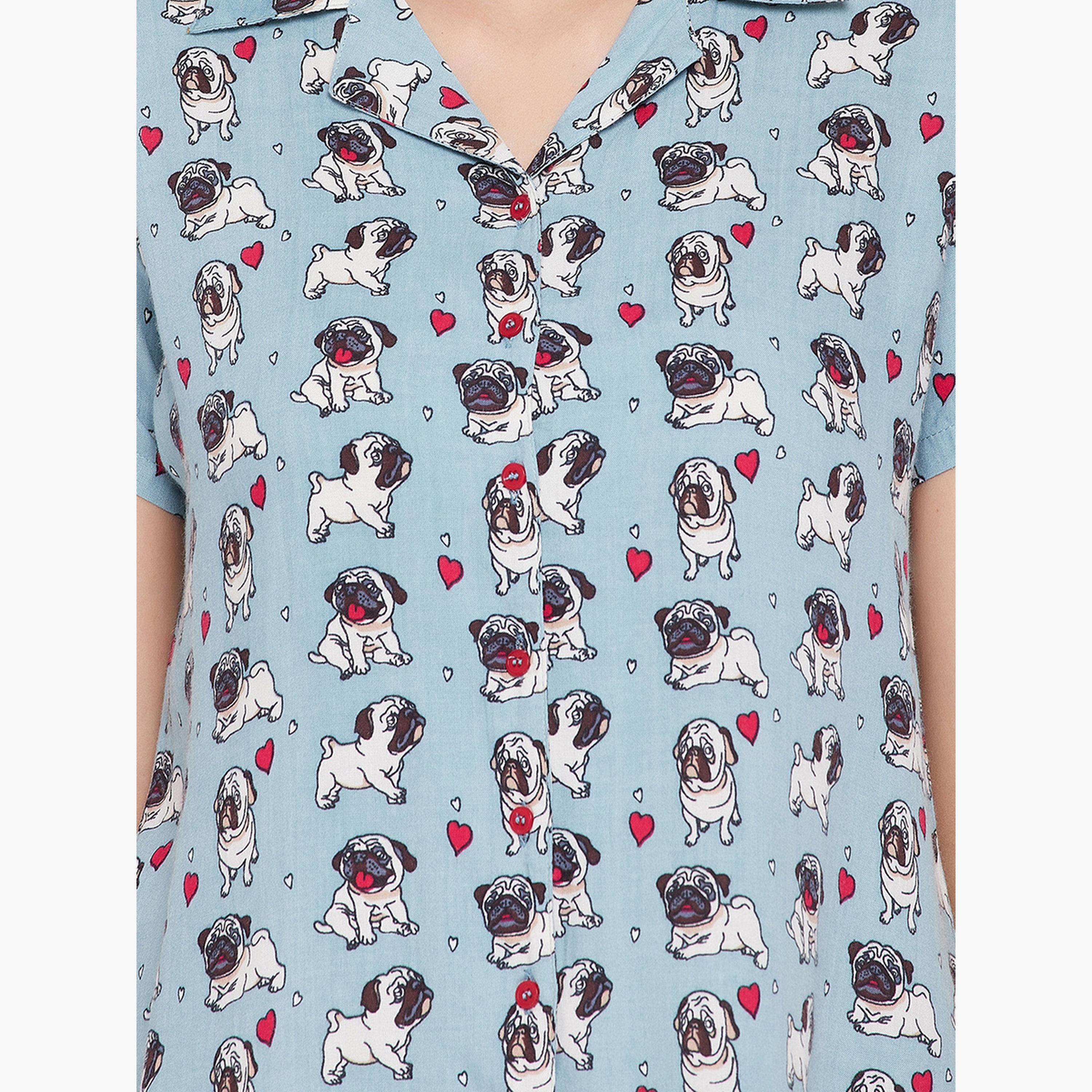Clovia Printed Button Down Sleep Shirt and Pyjama Set-women-clothing-nightwear-pyjamas-longsets-image-6