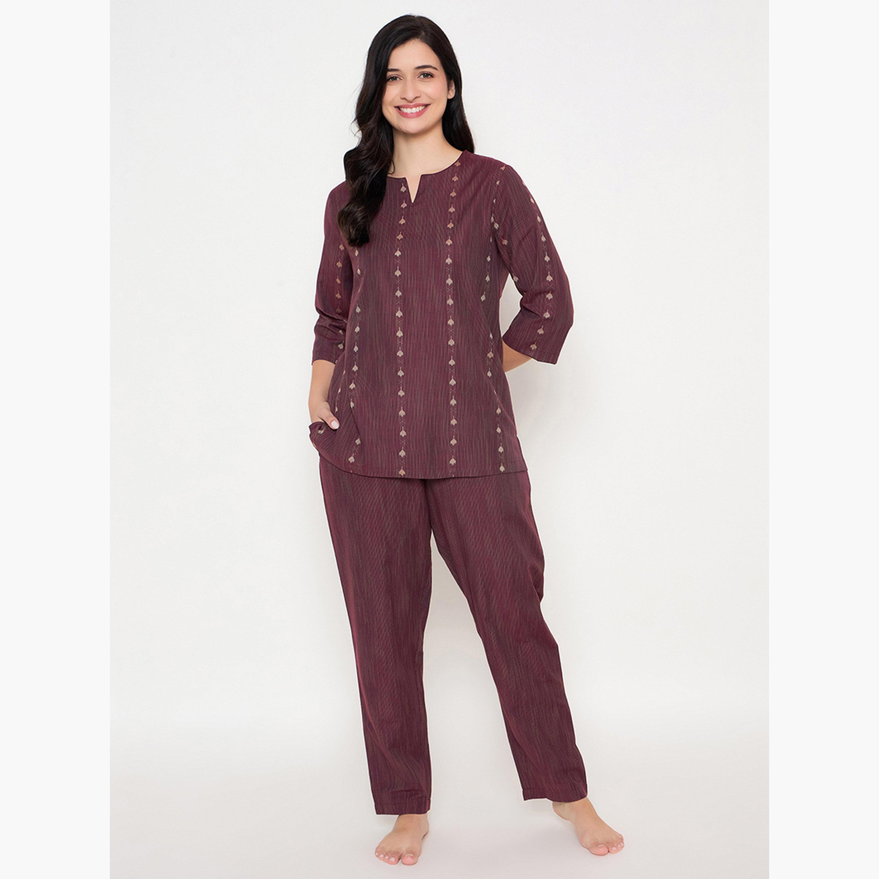 Clovia Cotton Printed Top and Pyjama Set-women-clothing-nightwear-pyjamas-longsets-image-1