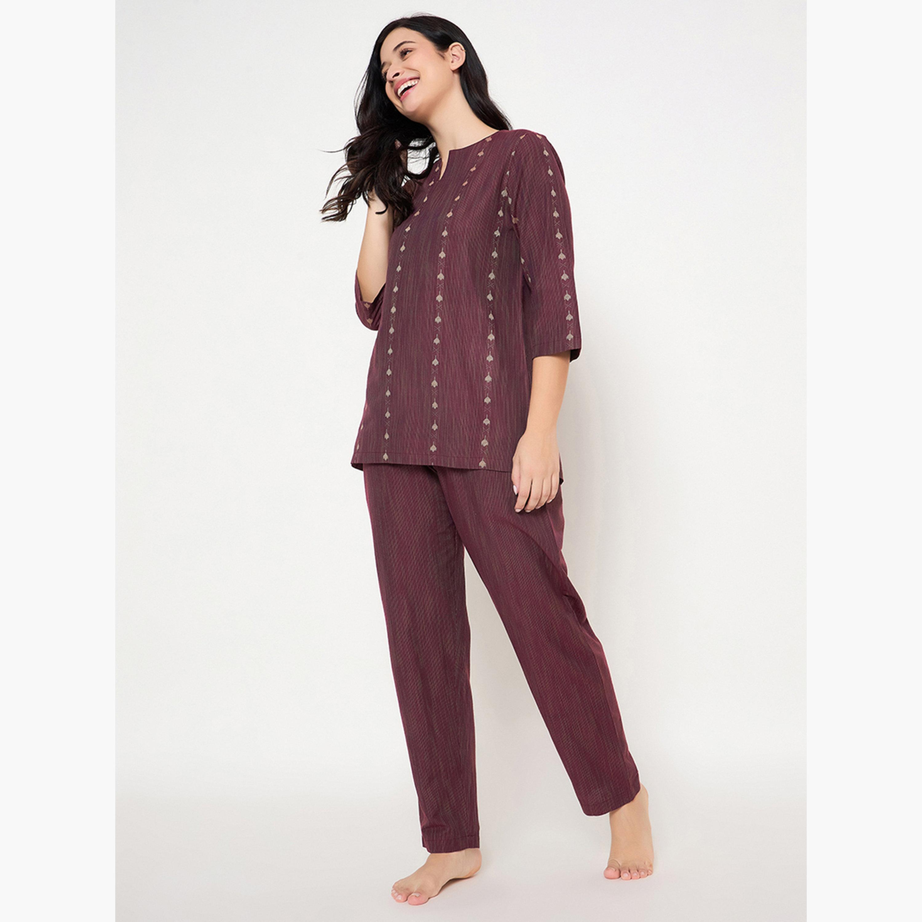 كلوفيا - بيجاما قطنية بطبعة-women-clothing-nightwear-pyjamas-longsets-image-2