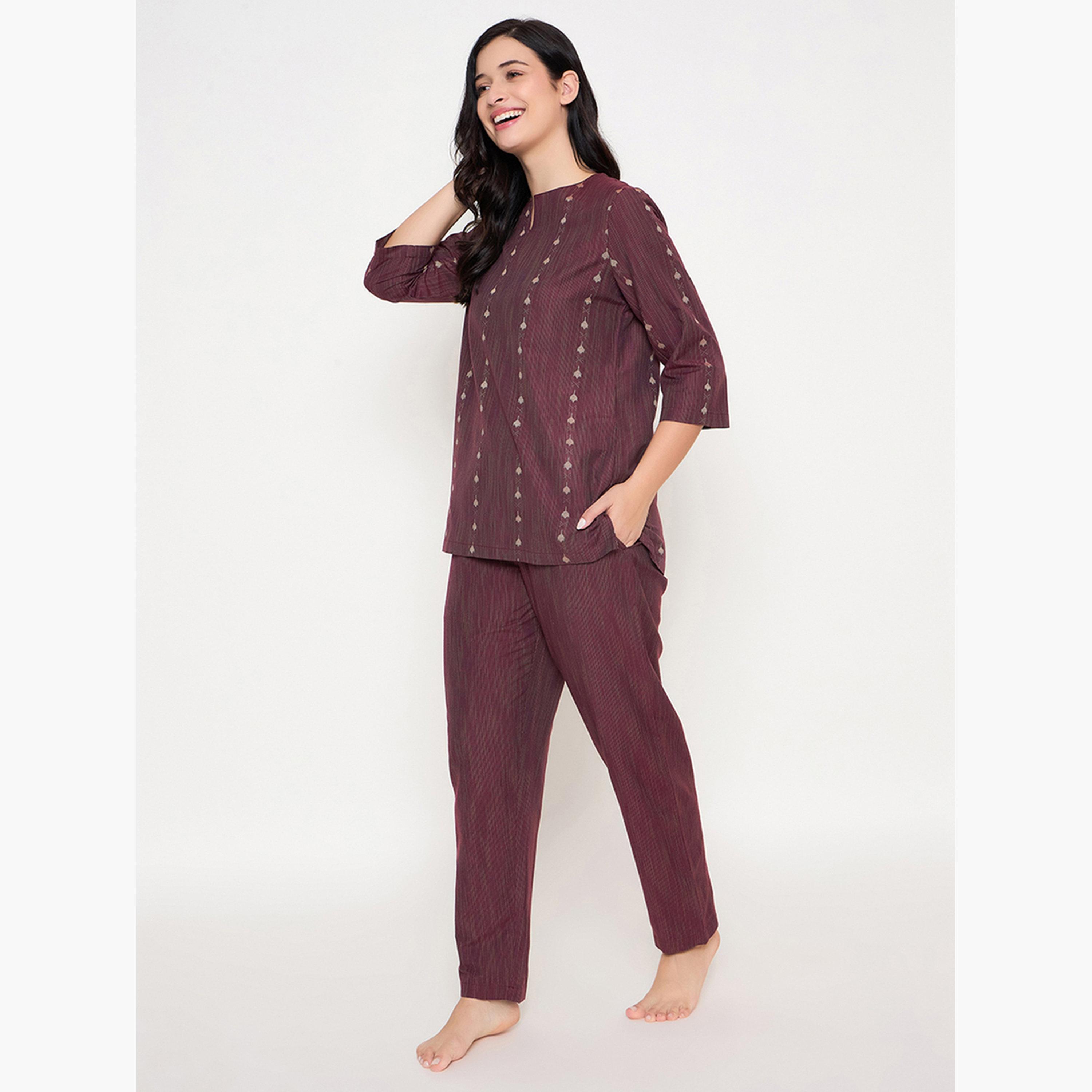 كلوفيا - بيجاما قطنية بطبعة-women-clothing-nightwear-pyjamas-longsets-image-3