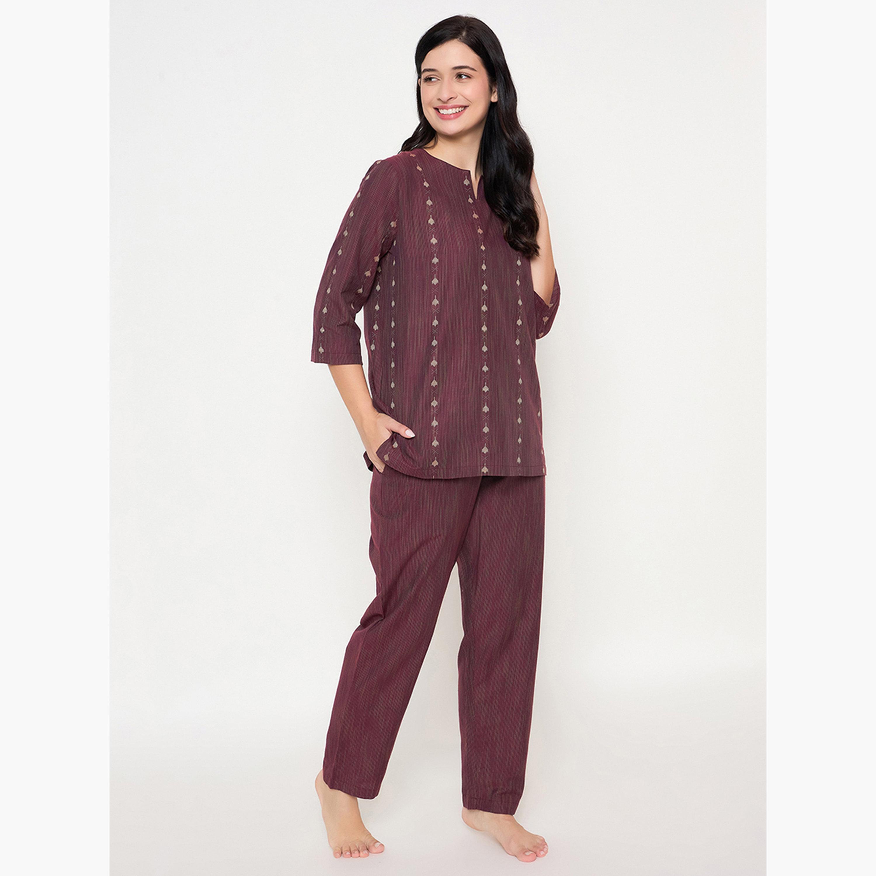 كلوفيا - بيجاما قطنية بطبعة-women-clothing-nightwear-pyjamas-longsets-image-4