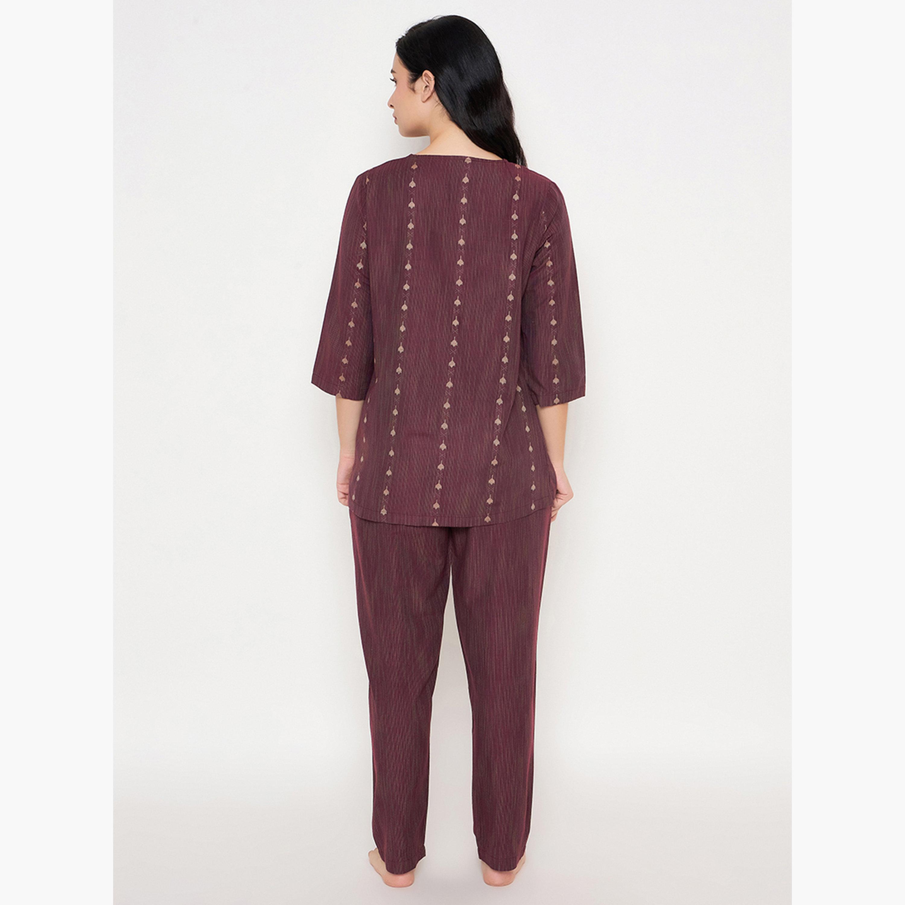 كلوفيا - بيجاما قطنية بطبعة-women-clothing-nightwear-pyjamas-longsets-image-5