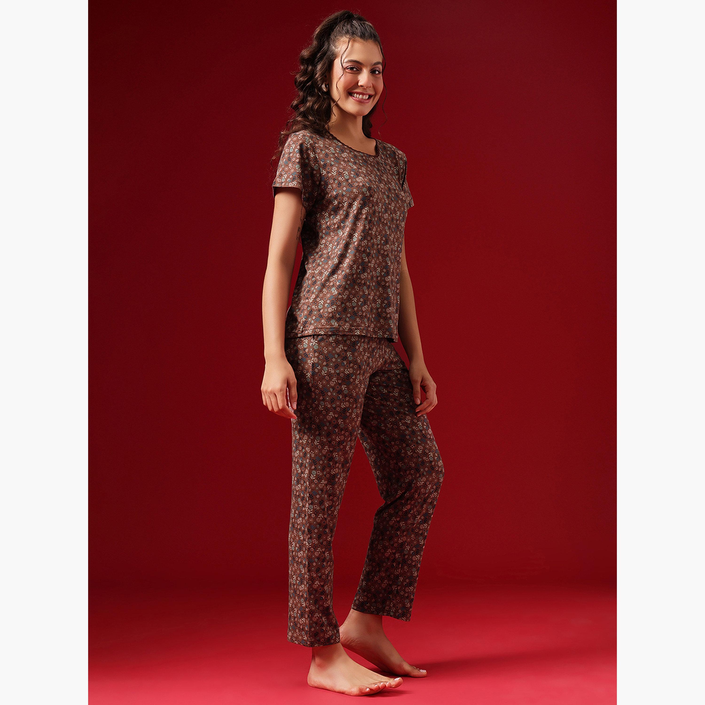 كلوفيا - بيجاما قميص بطبعة زهور-women-clothing-nightwear-pyjamas-longsets-image-3