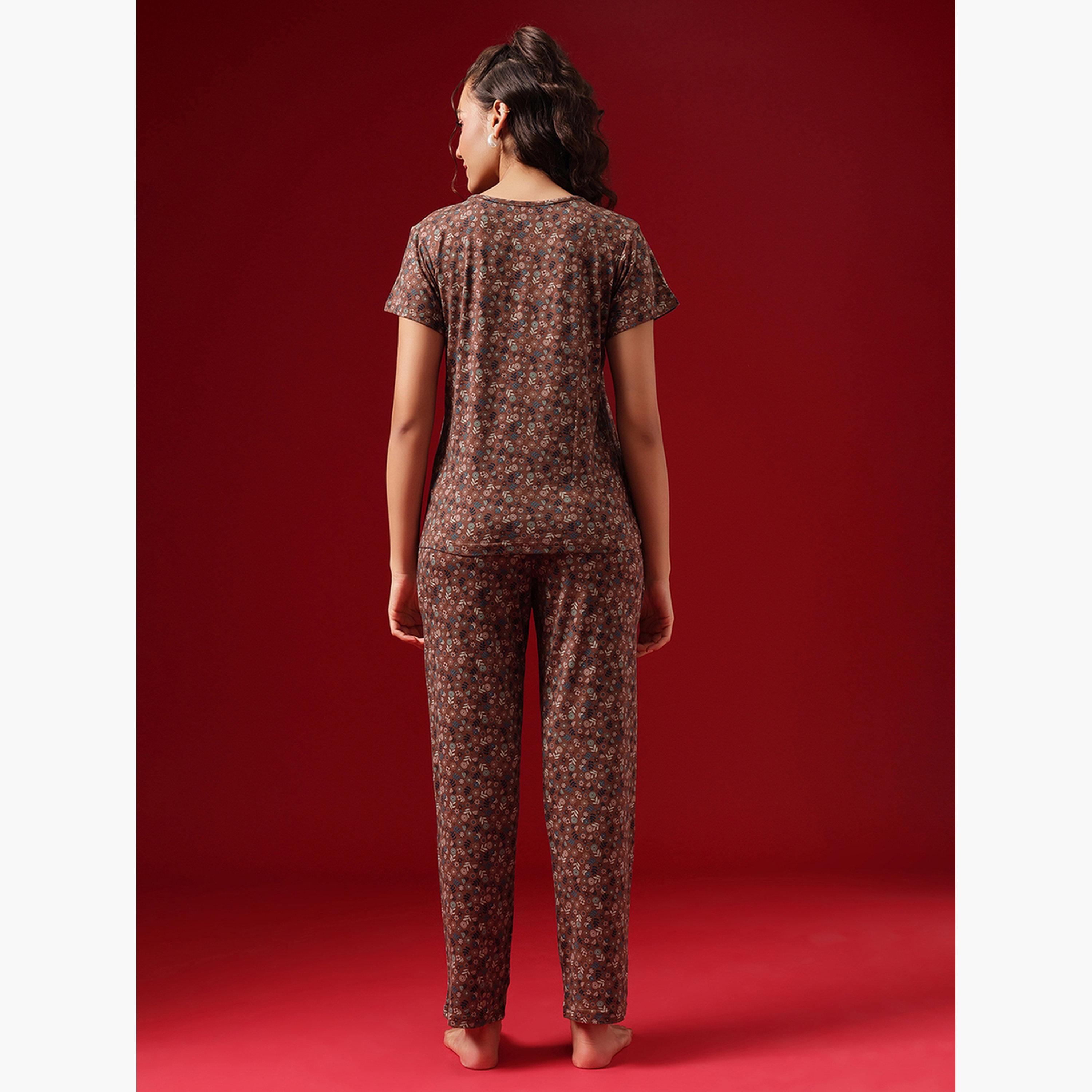 كلوفيا - بيجاما قميص بطبعة زهور-women-clothing-nightwear-pyjamas-longsets-image-5