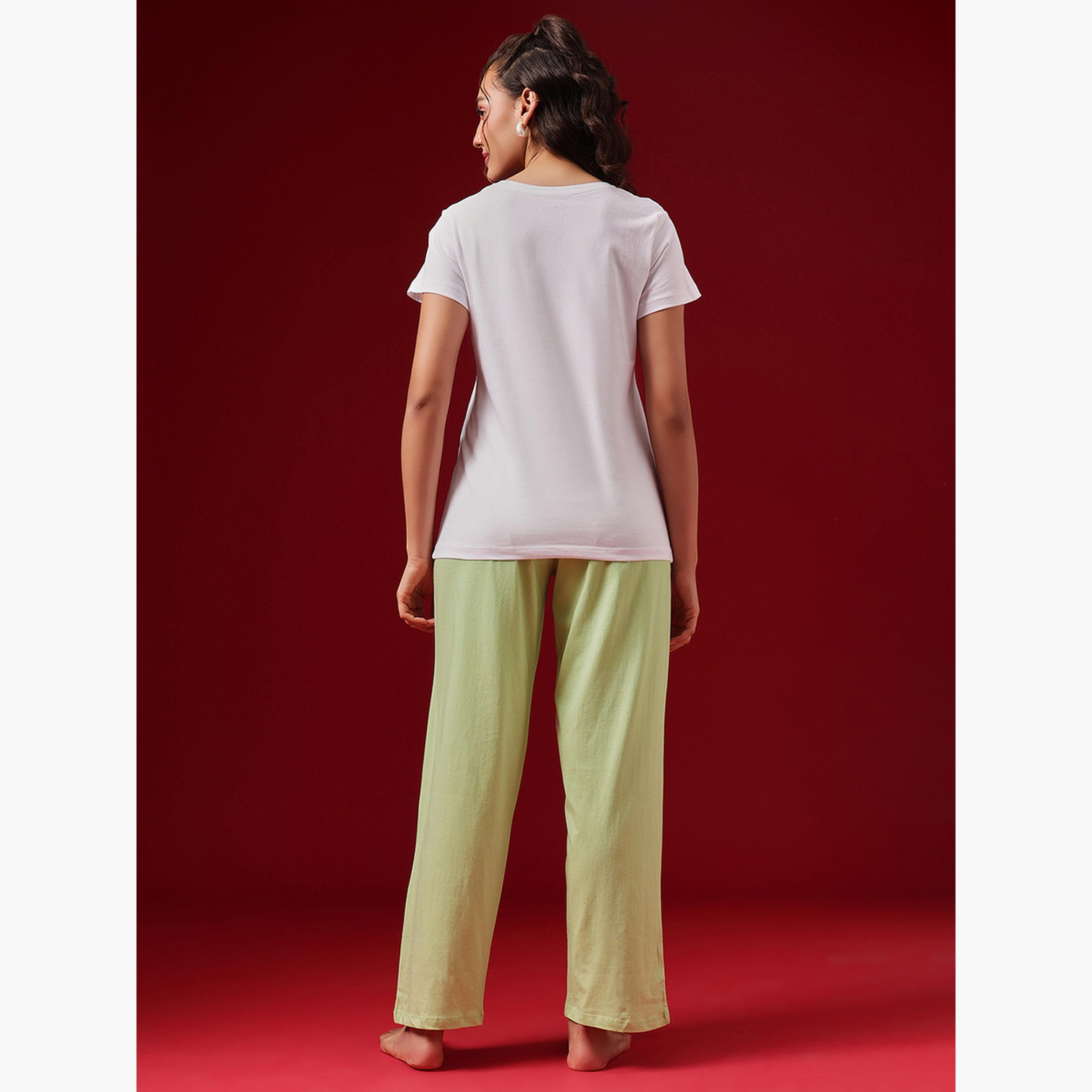 Clovia Cotton Printed T-Shirt and Pyjama Set-women-clothing-nightwear-pyjamas-longsets-image-5